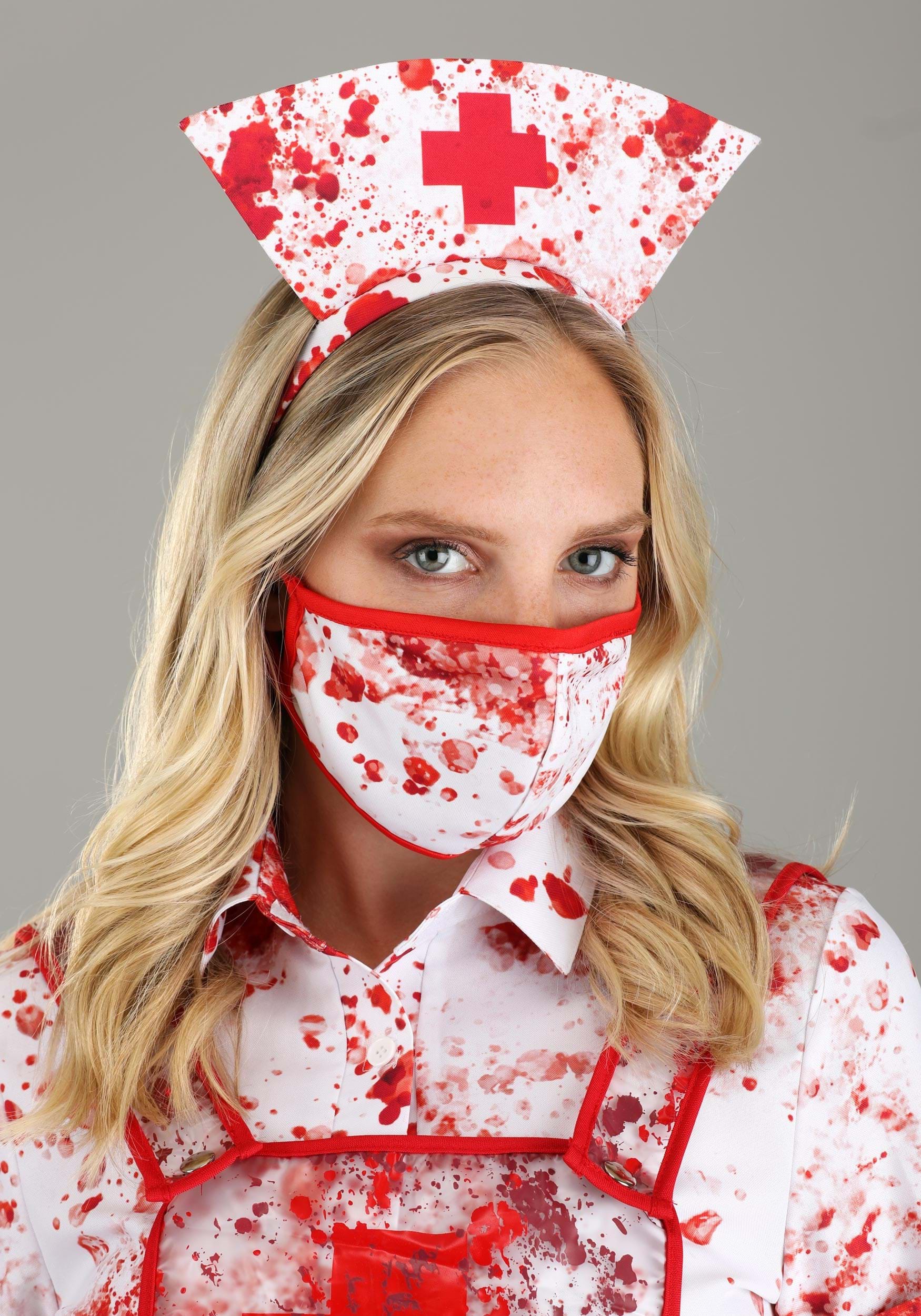 Blood Splatter Women's Nurse Fancy Dress Costume