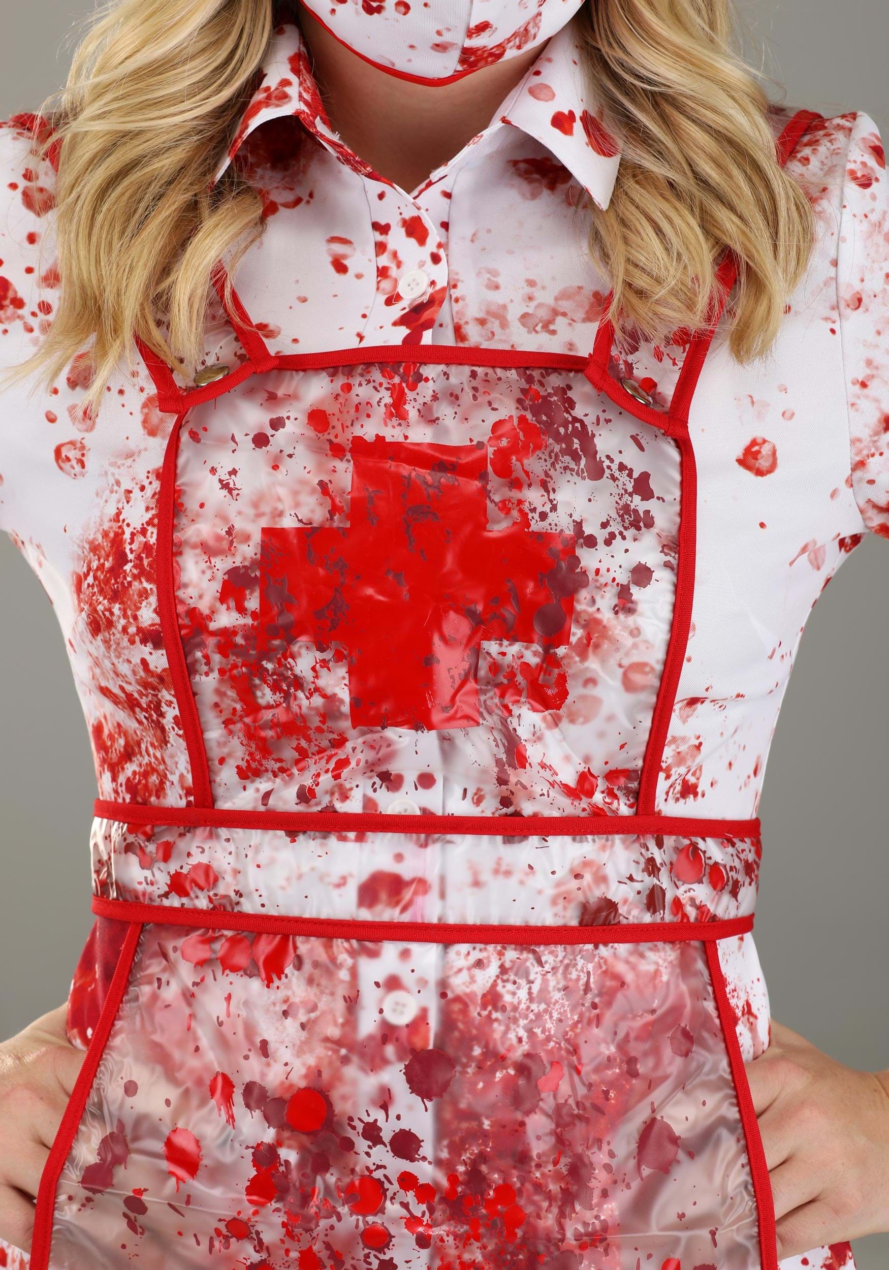 Blood Splatter Women's Nurse Fancy Dress Costume
