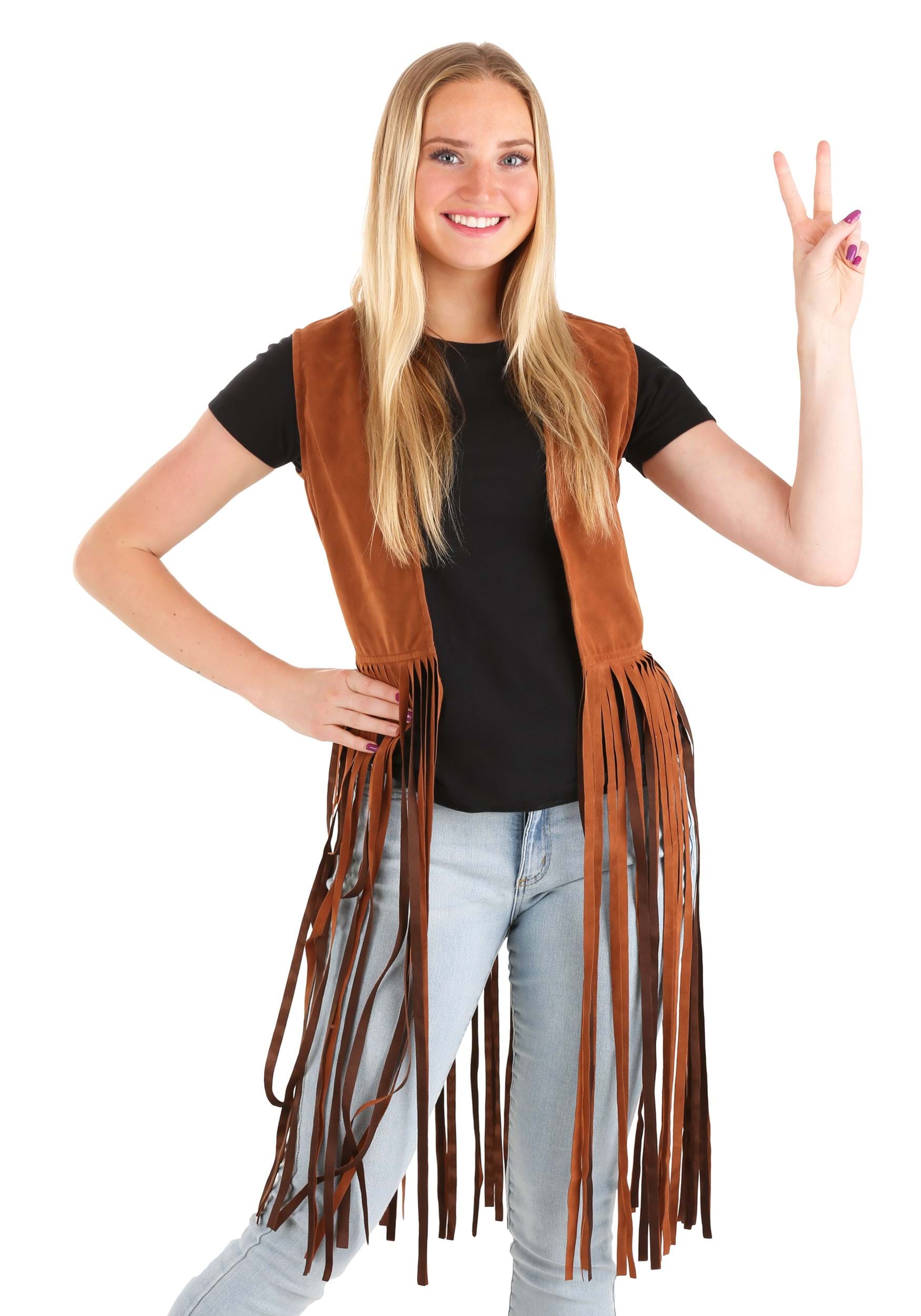 Hippie Fancy Dress Costume Vest For Women