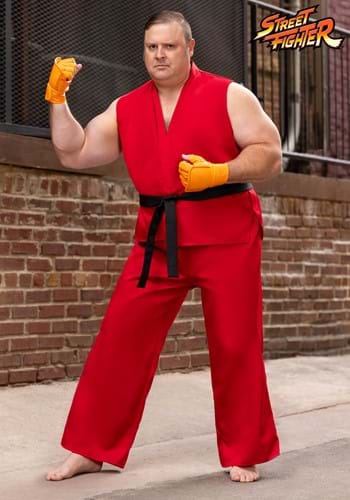  Plus Size Street Fighter Ryu Costume for Men 2X White :  Clothing, Shoes & Jewelry