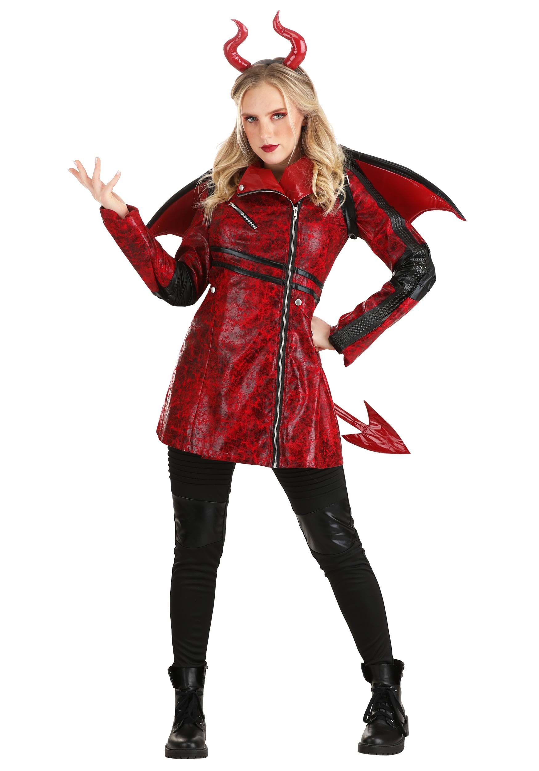 Leather Devil Women's Fancy Dress Costume
