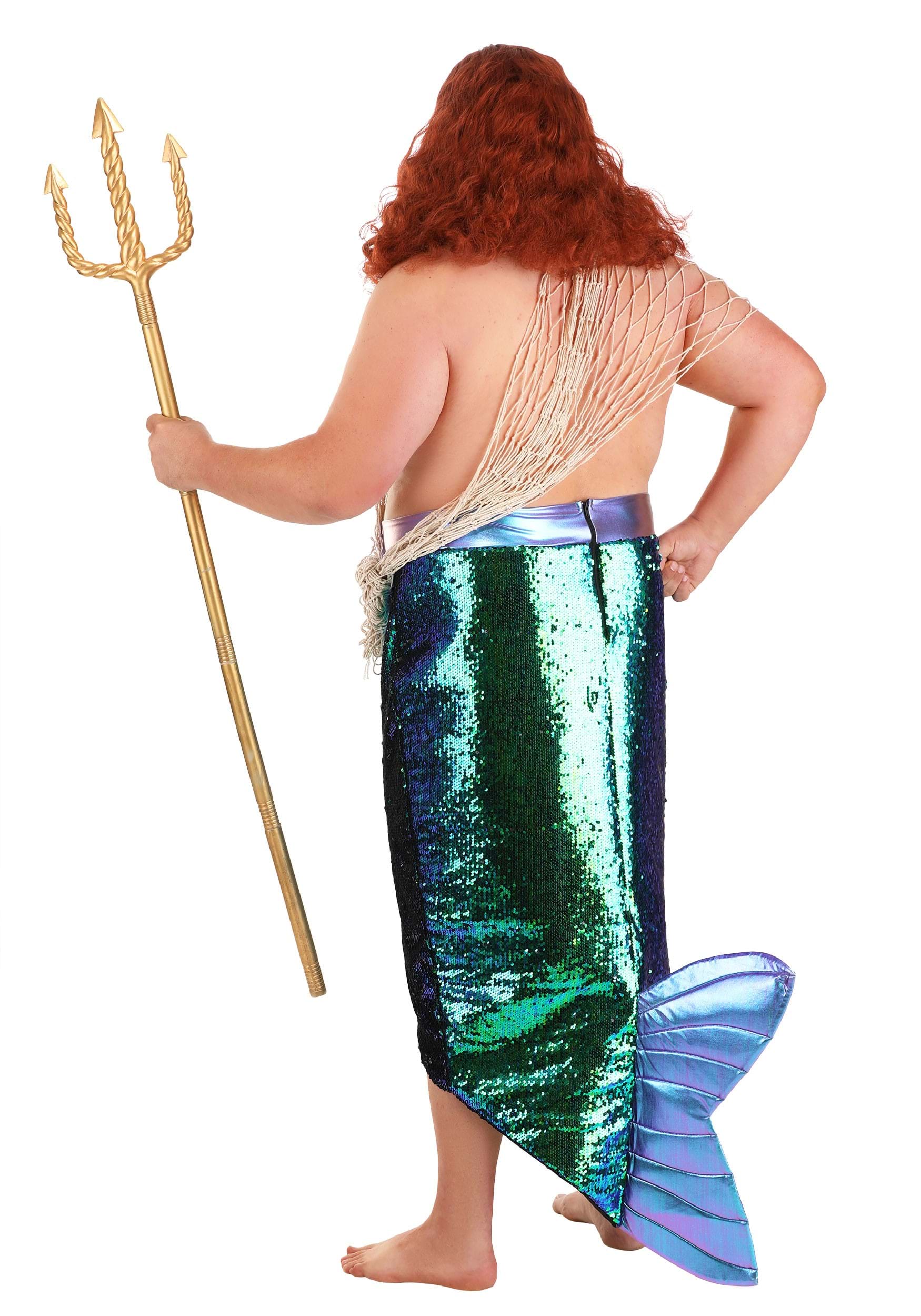 Plus Size Men's Salty Merman Fancy Dress Costume , Plus Size Mermaid Fancy Dress Costumes