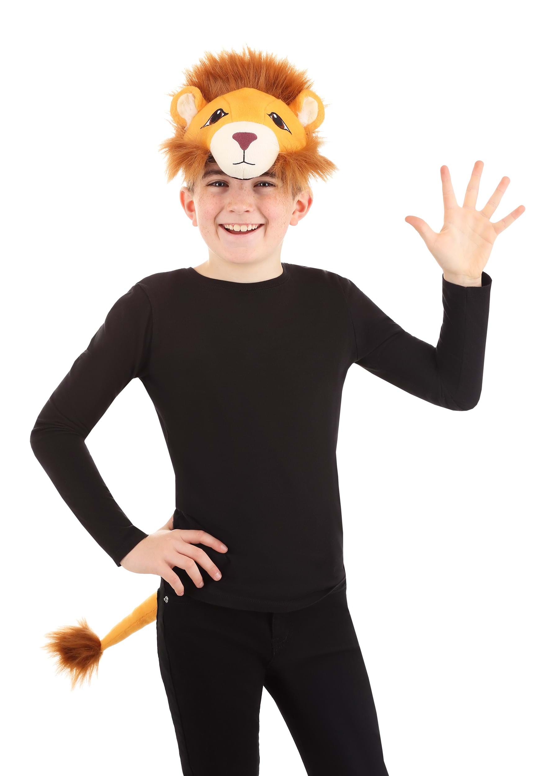 thumbnail image 2 of Lion King Headband And Tail Costume Set For Kids - Animal Zoo Party Book Week 2 of 6