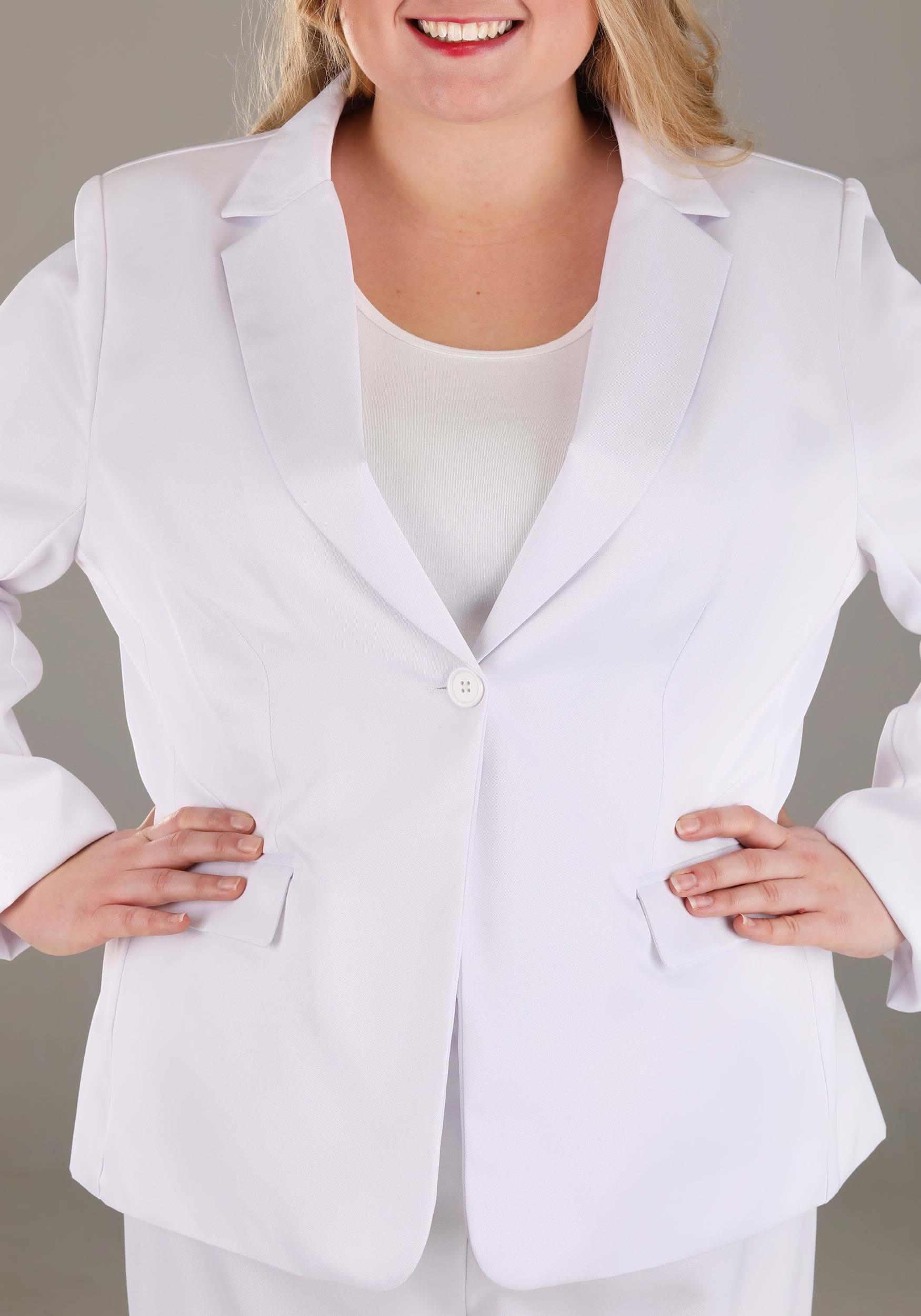 Women's Plus Size White Suit