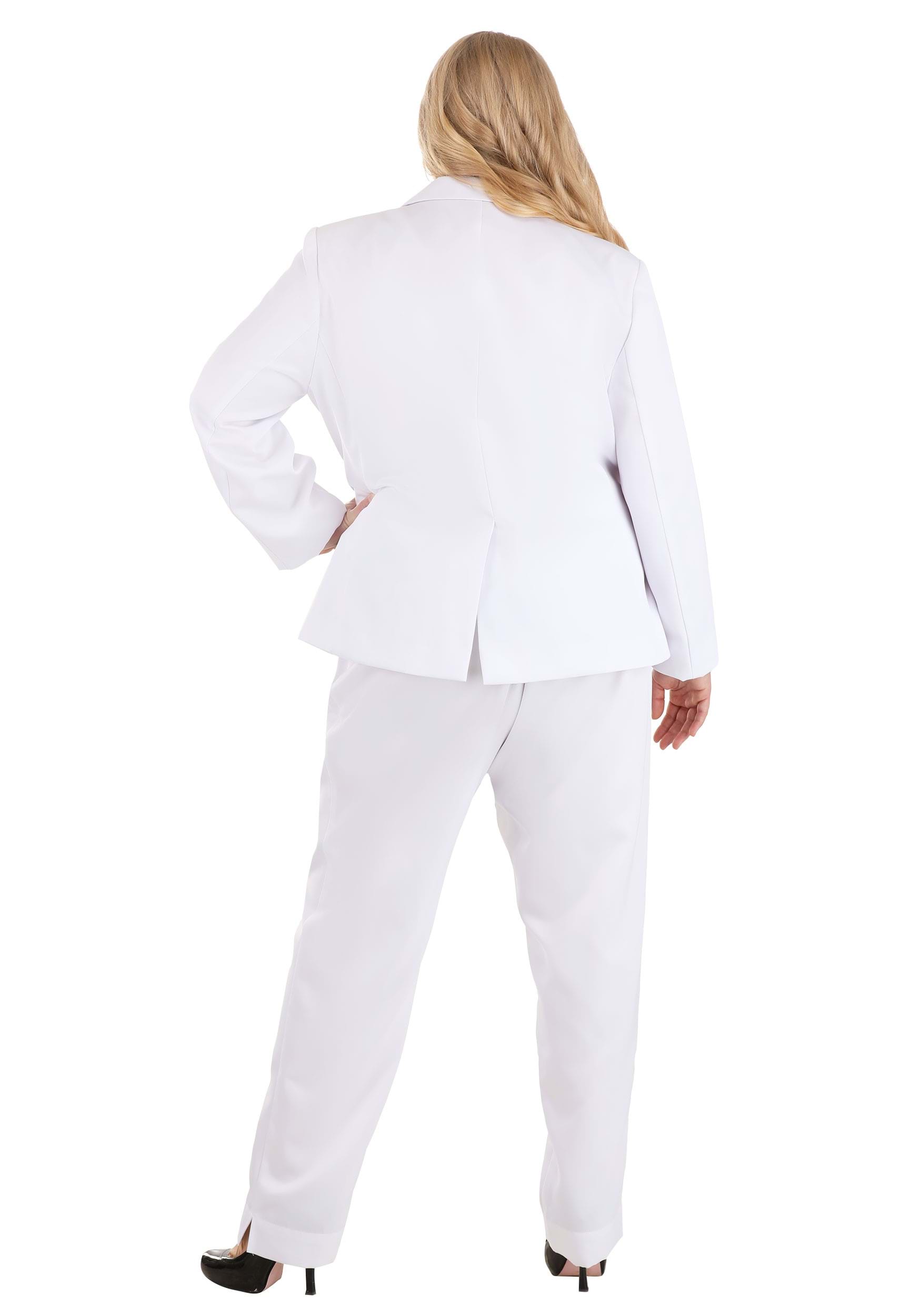 Women's Plus Size White Suit