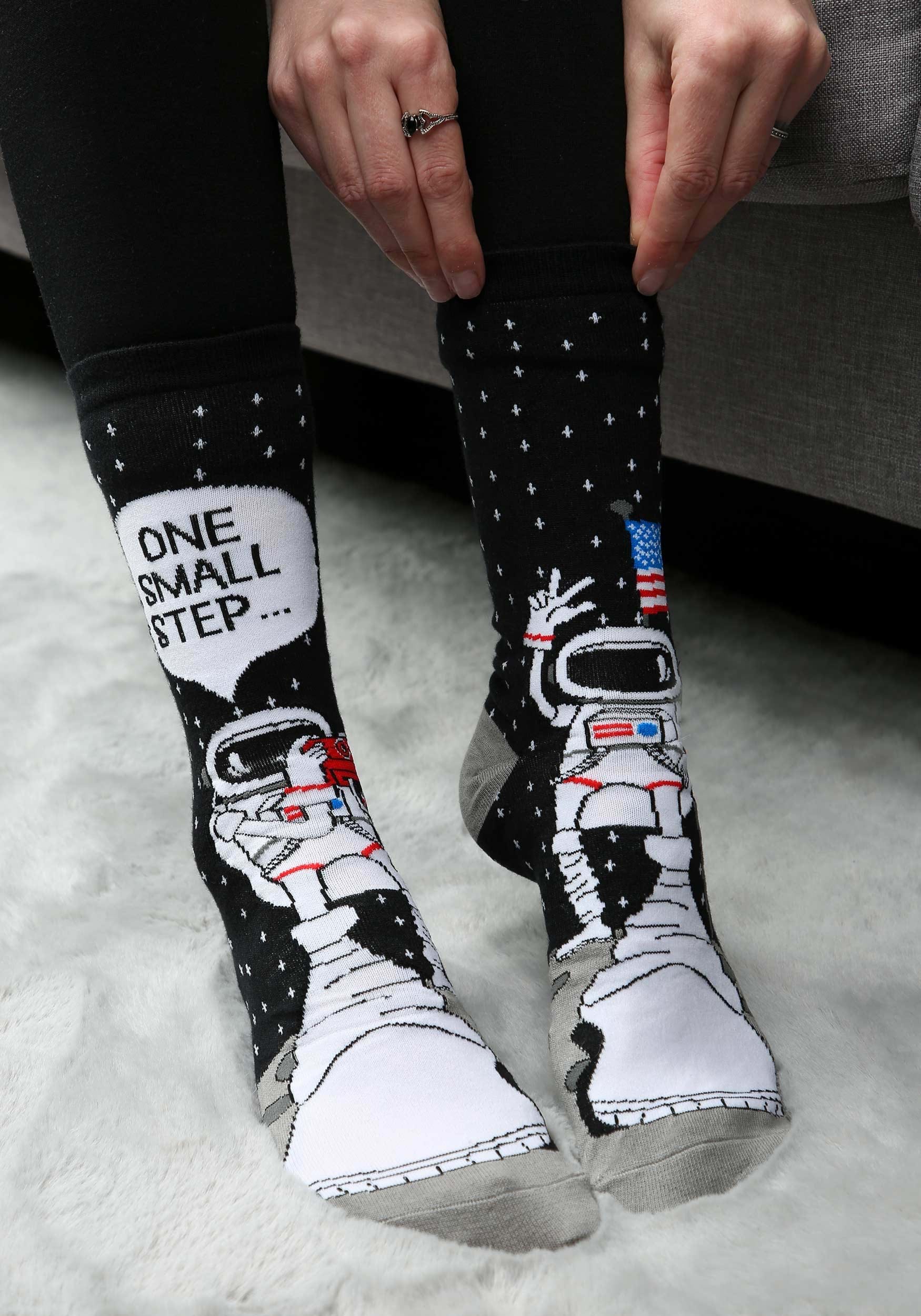 Foot Forward Astronaut Adult Socks , Adult Funny Socks