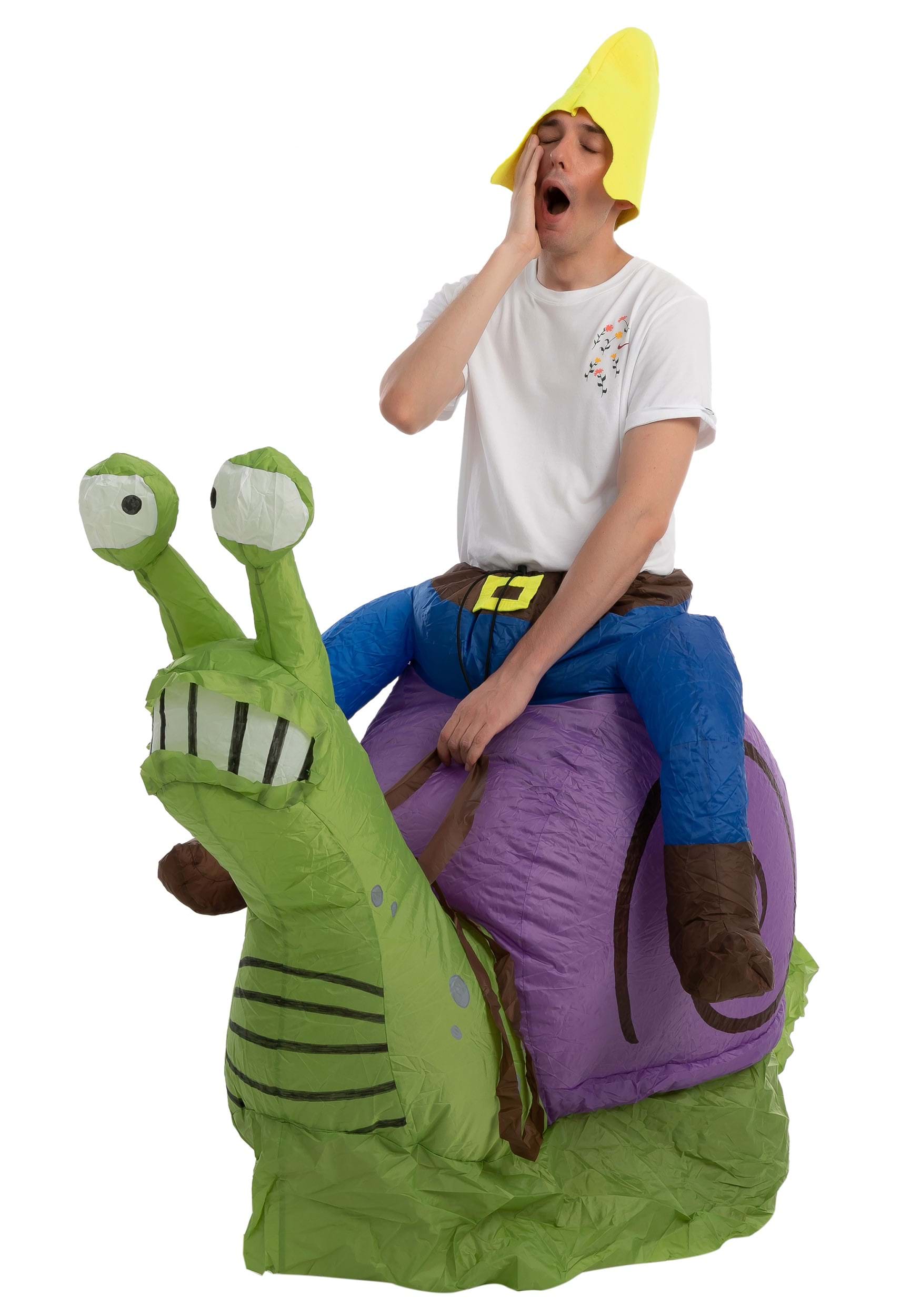 Adult Inflatable Grumpy Snail Ride-On Fancy Dress Costume