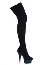 Womens Black Stretch Lycra Thigh High Boots