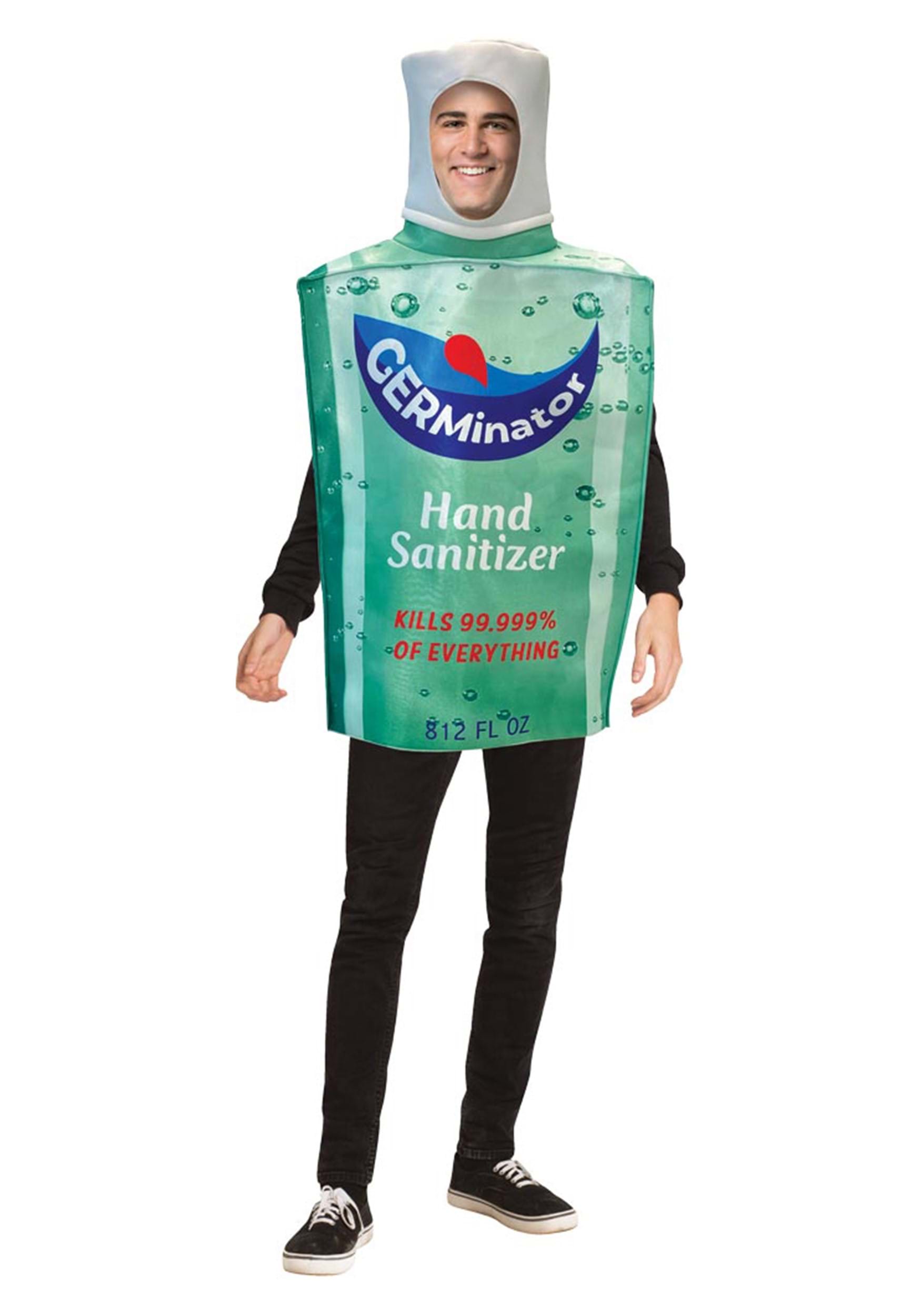 Germinator Hand Sanitizer Bottle Adult Fancy Dress Costume