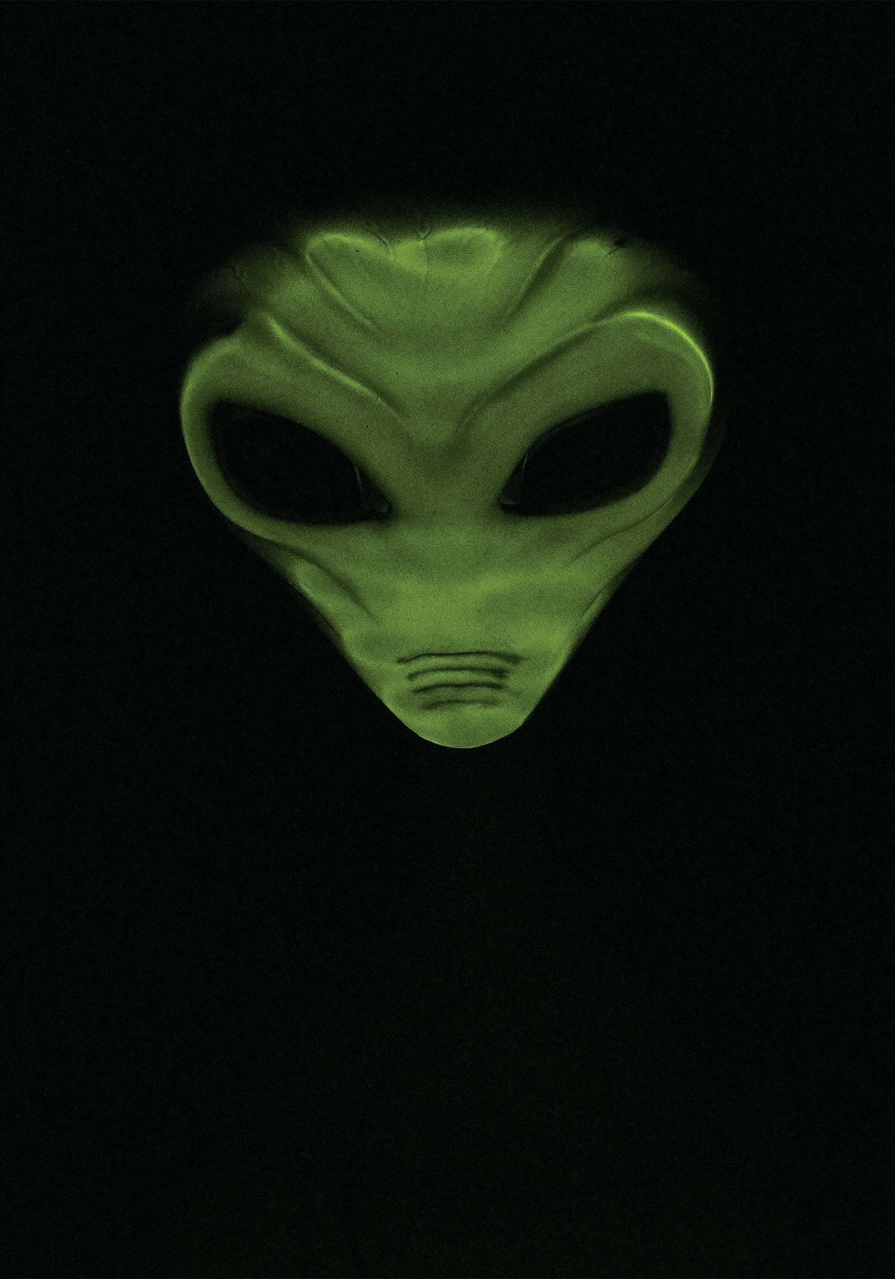 Green Light Up Alien Mask
