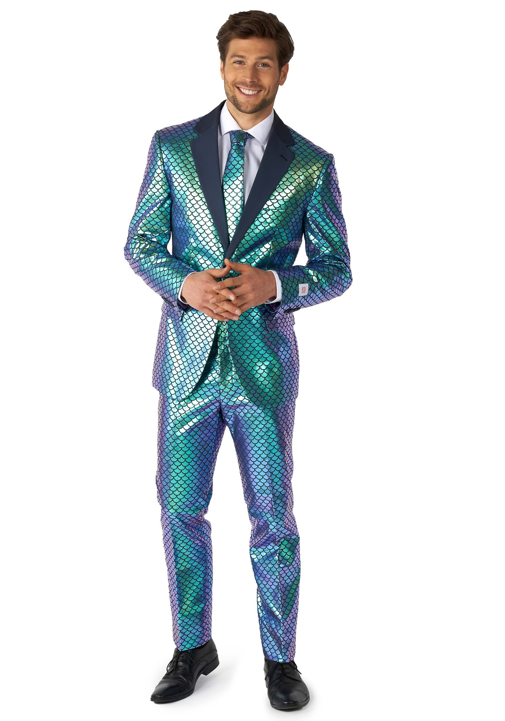 Photos - Fancy Dress Fancy Opposuits Opposuits  Fish Mens Suit Green/Blue/Purple 
