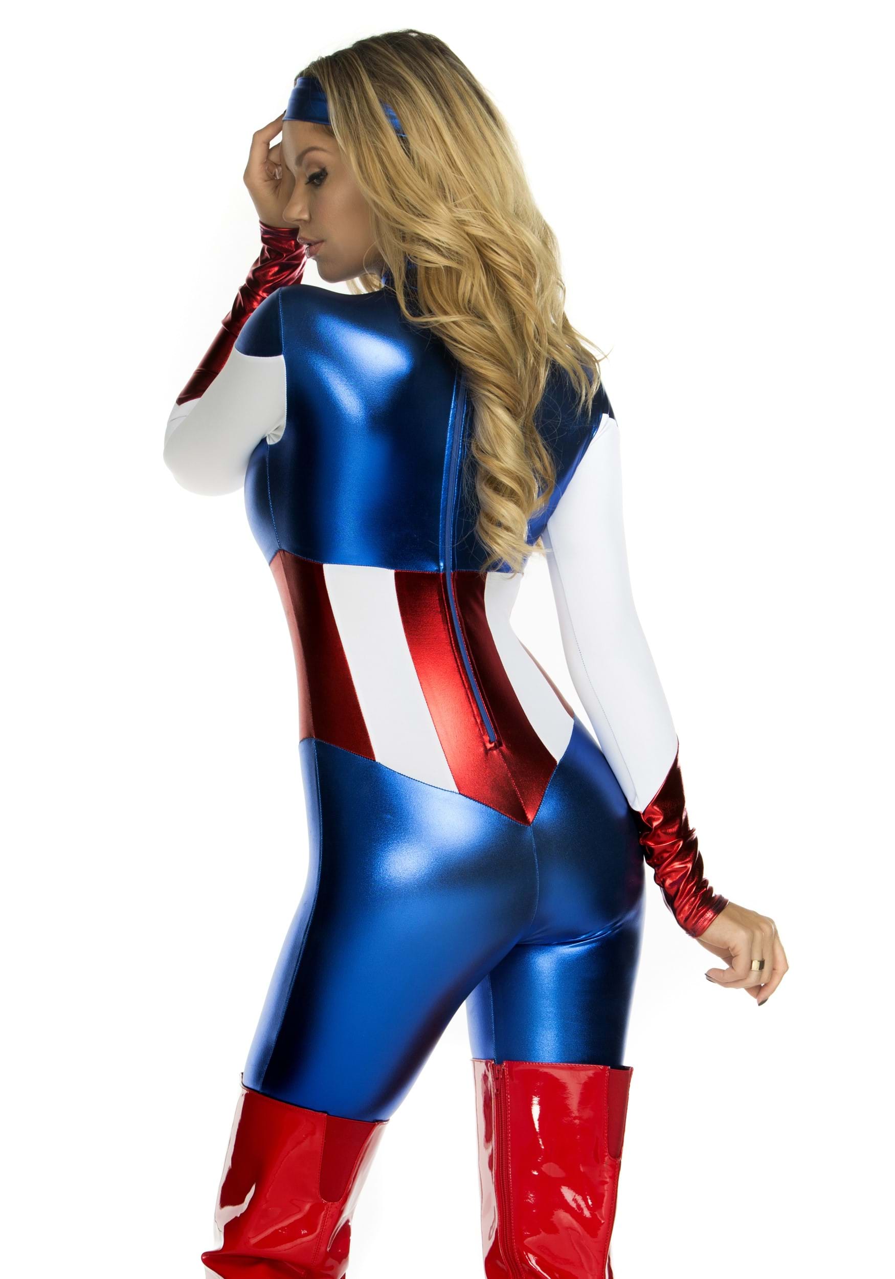 Plus Size American Beauty Superhero Fancy Dress Costume For Women