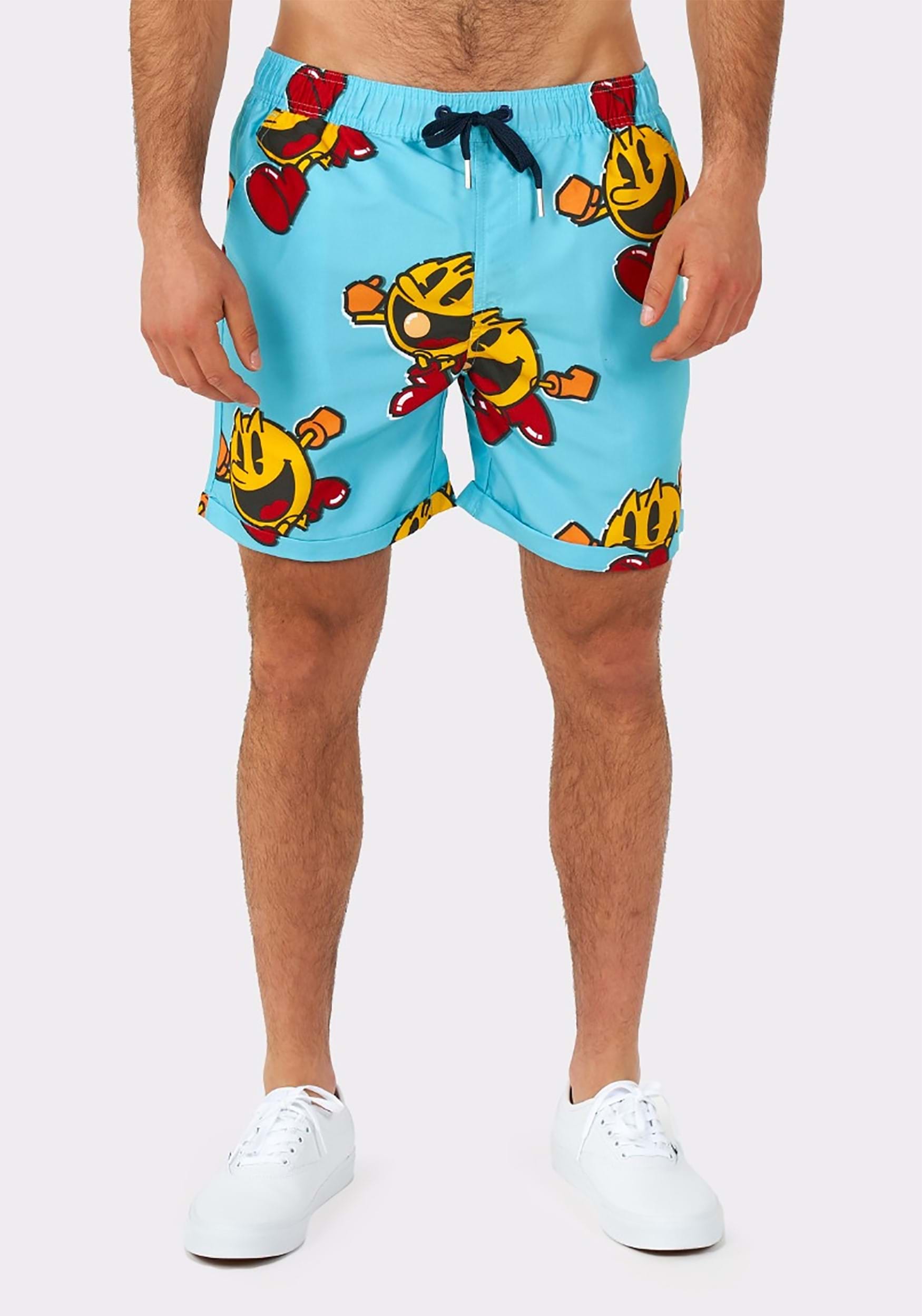 Men's Pac-Man Waka Waka Swimsuit And Shirt