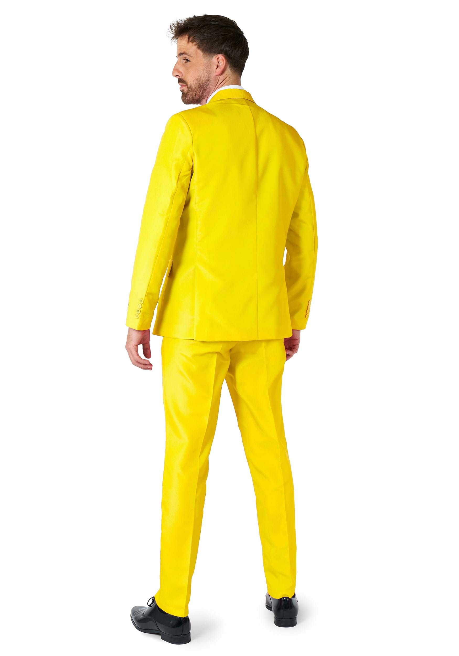 Suitmeister Solid Yellow Mens Suit
