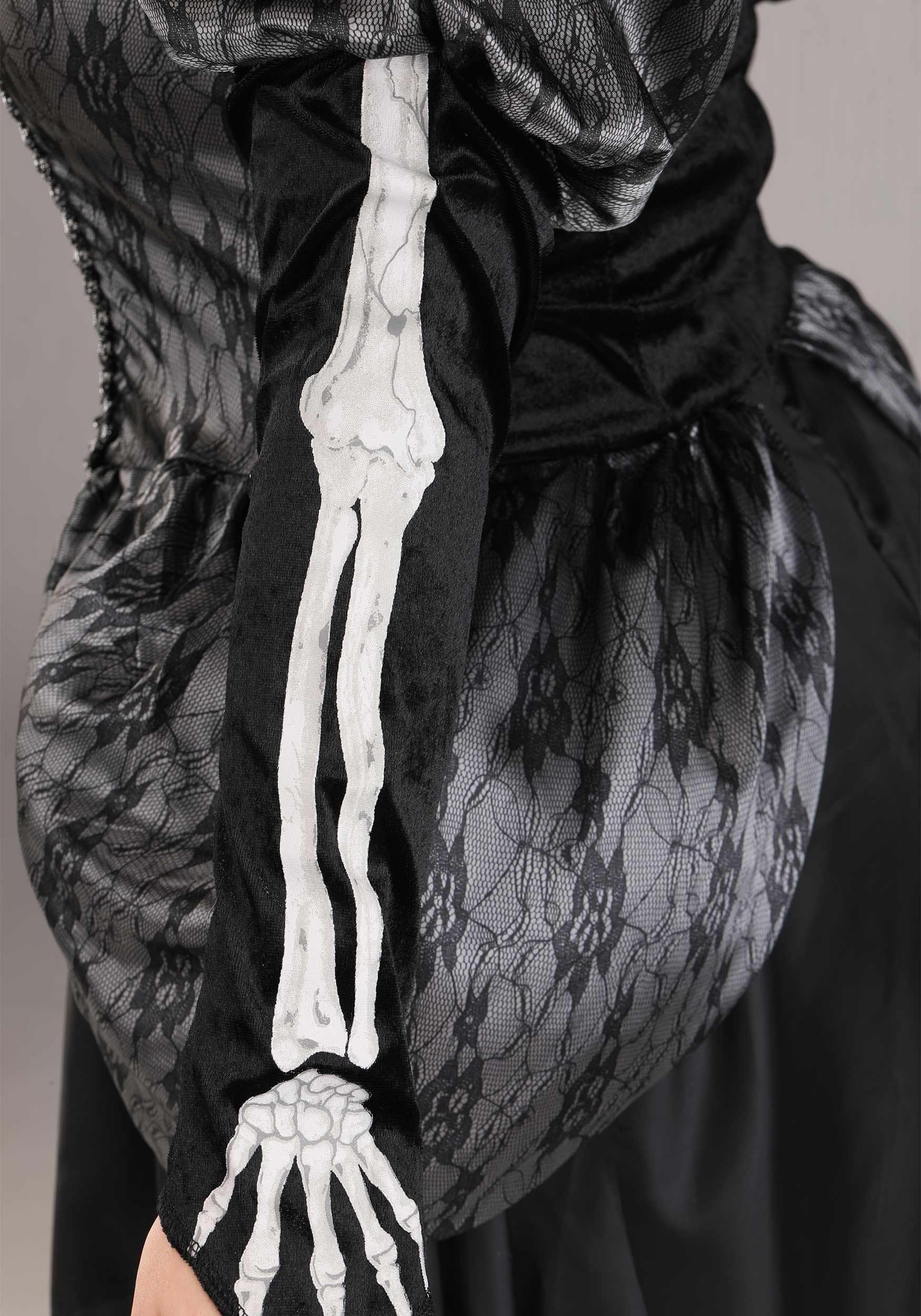 Women's Skeleton Queen Halloween Fancy Dress Costume