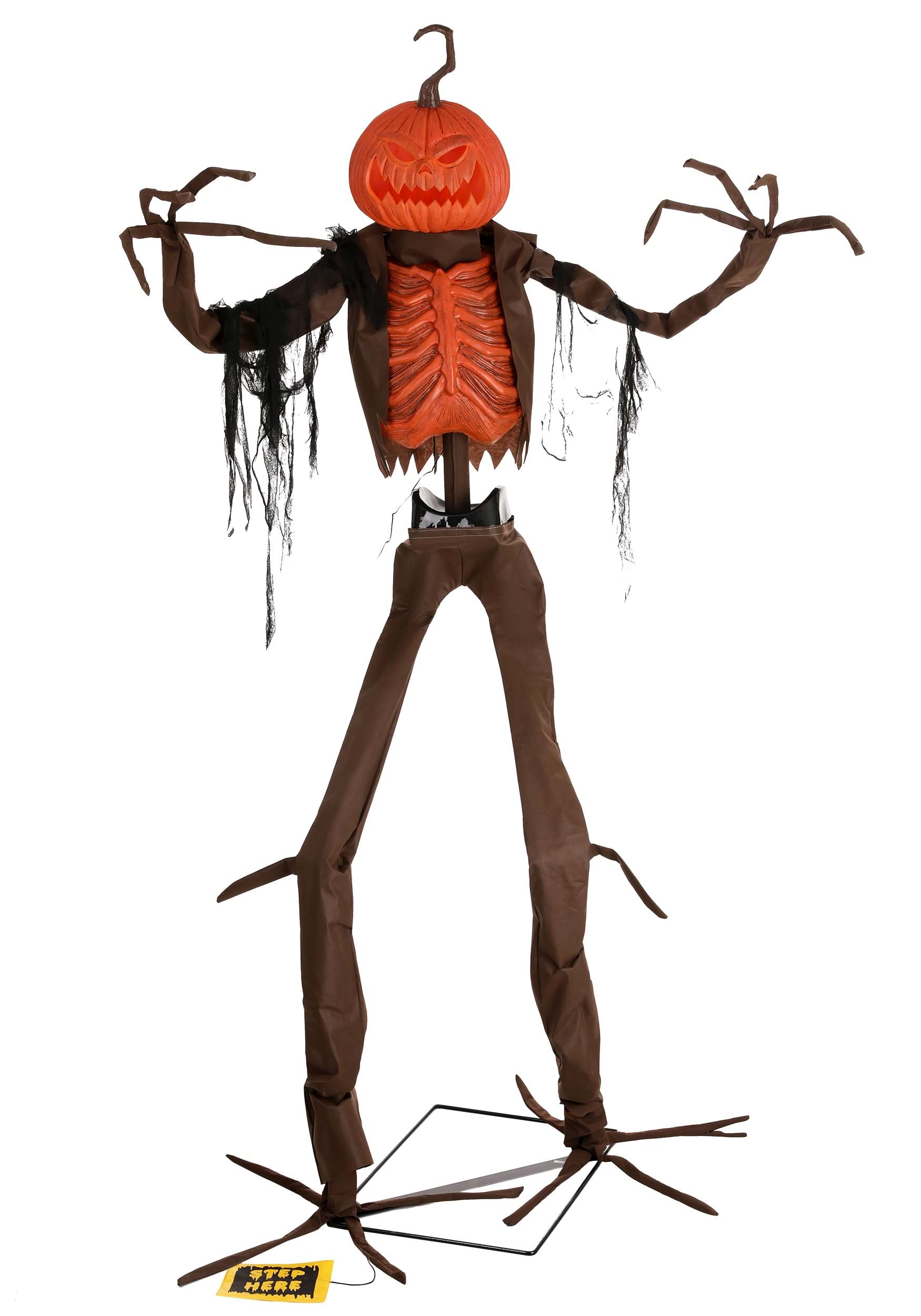 8FT Animated Giant Pumpkin Man Decoration | Scary Pumpkin Decor