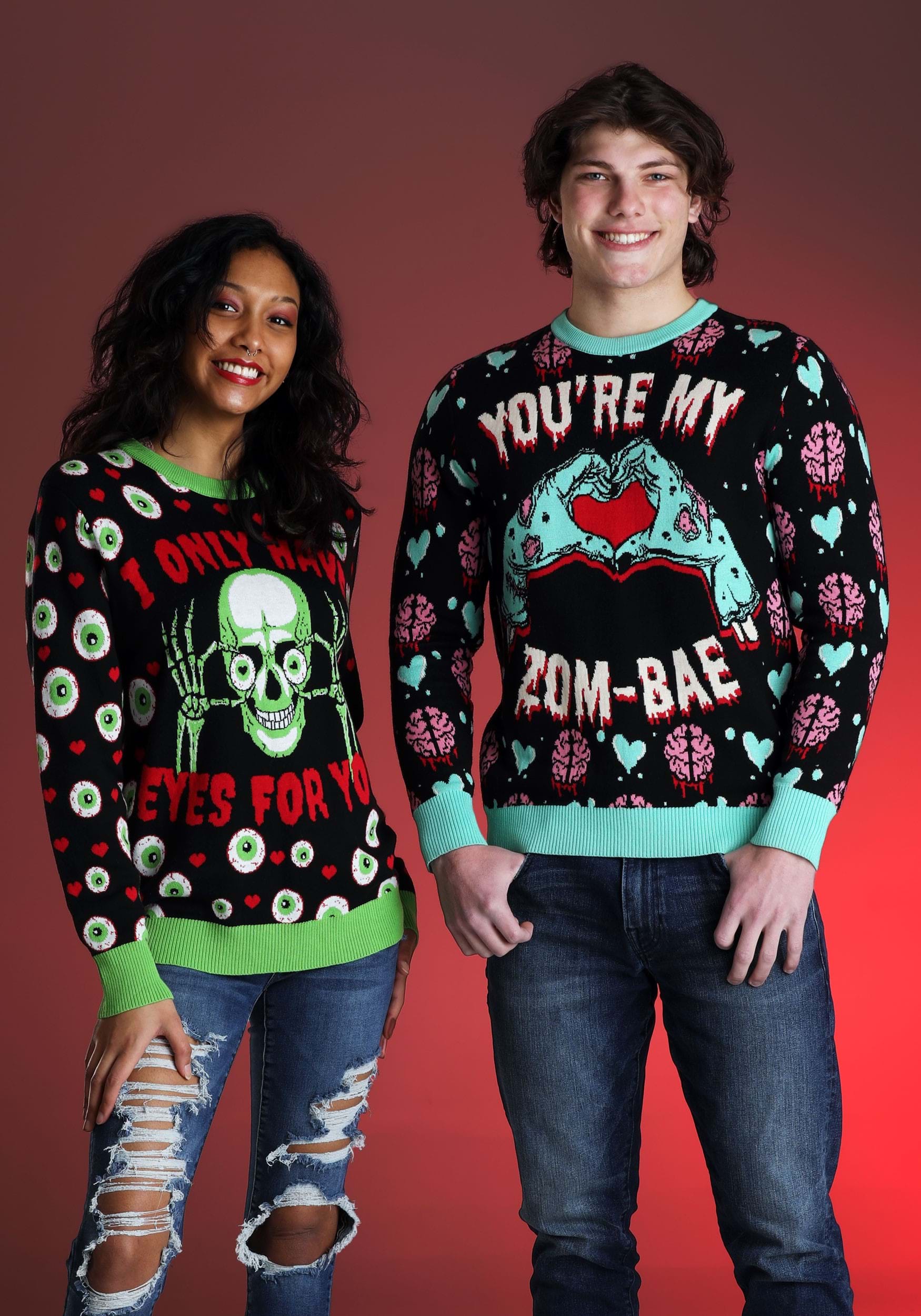 You're My Zom-Bae Valentine's Day Sweater , Adult Ugly Holiday Sweaters