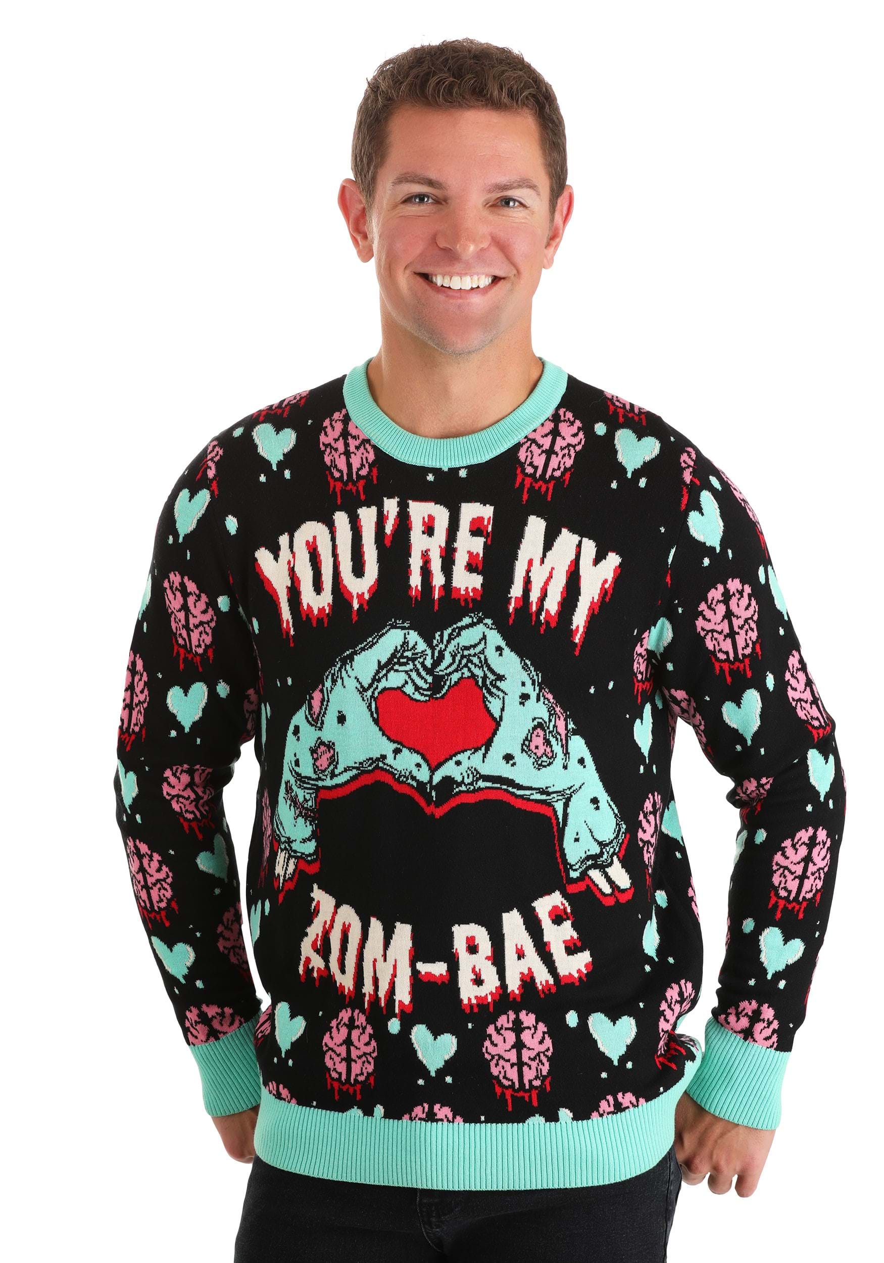 You're My Zom-Bae Valentine's Day Sweater , Adult Ugly Holiday Sweaters