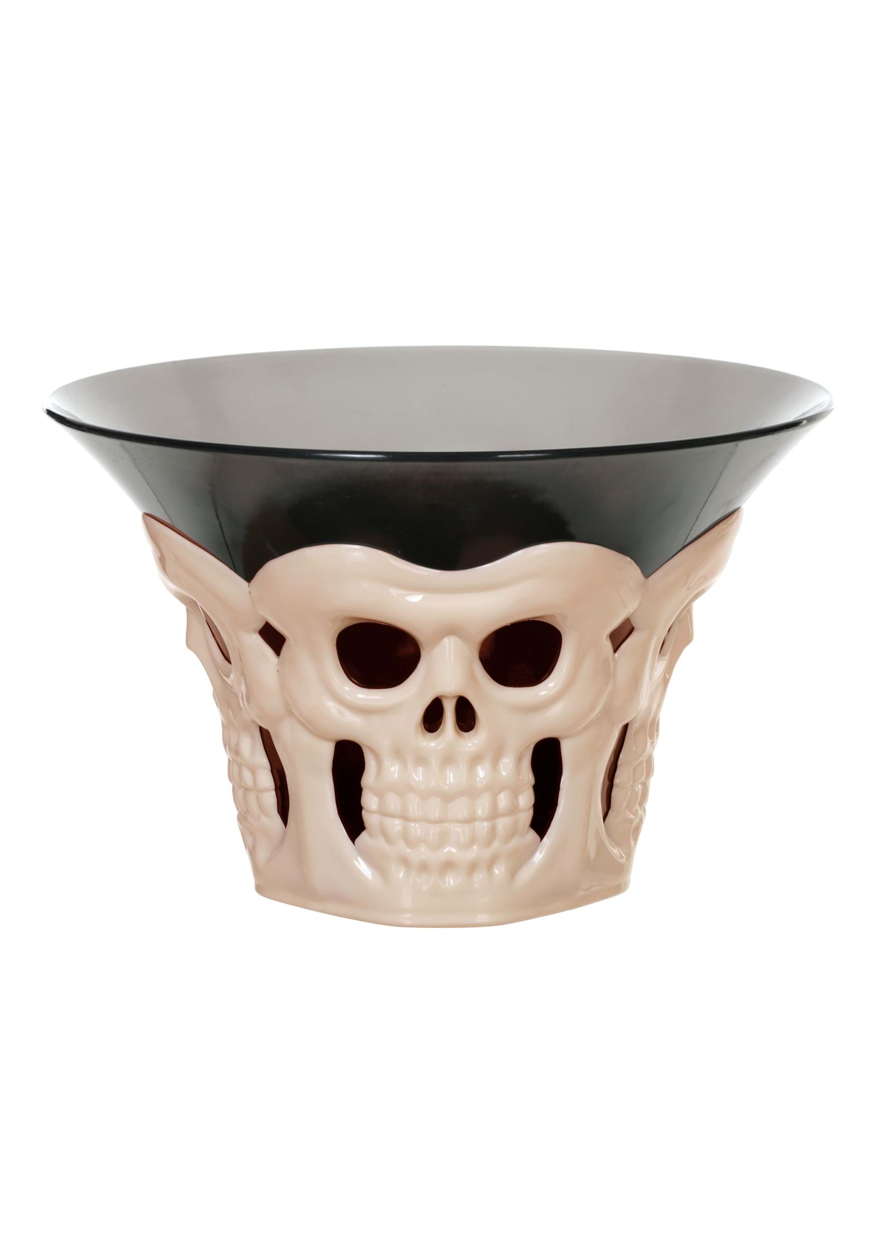 4.5 Inch Skull Treat Bowl Decoration , Halloween Candy Bowls