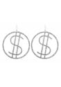 Rhinestone Dollar Sign Earrings