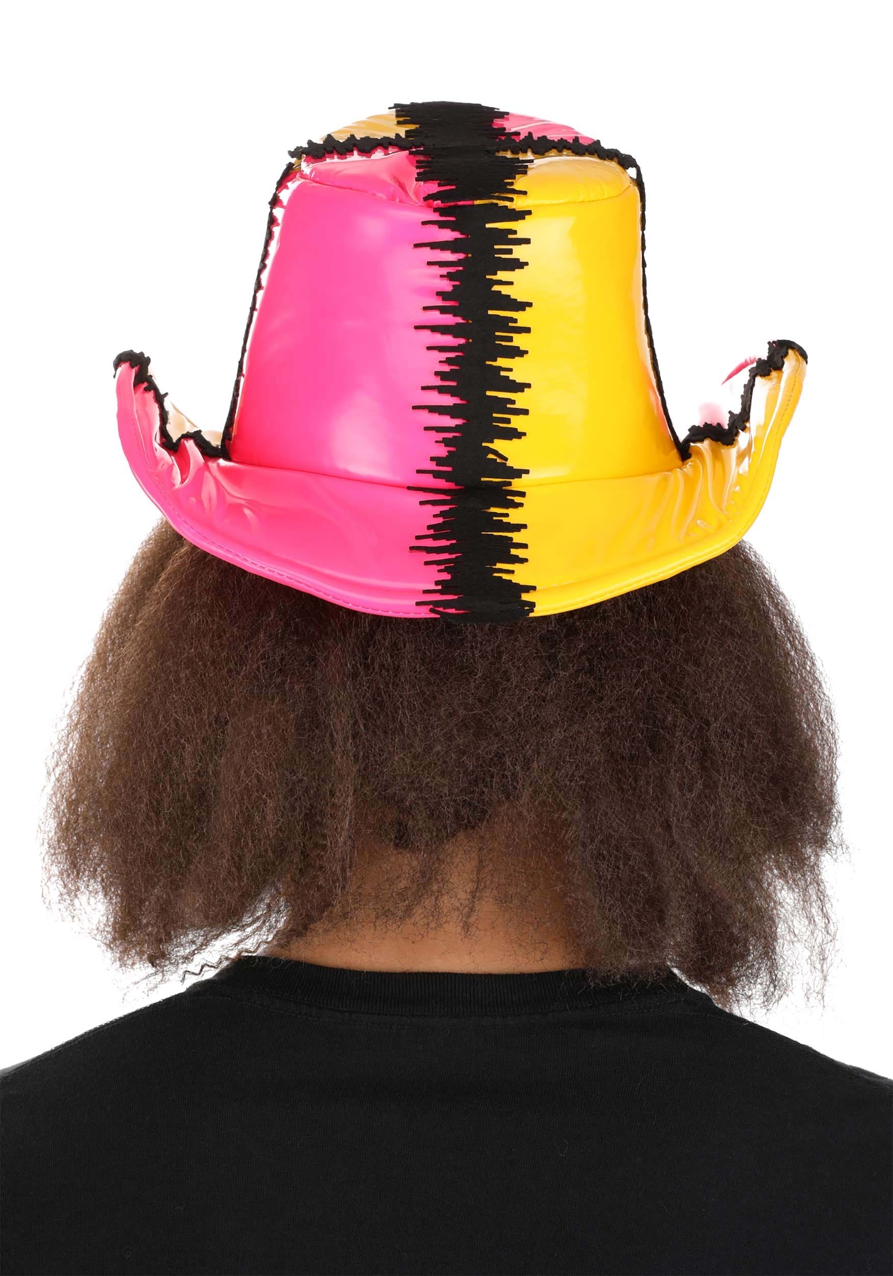WWE Macho Man Deluxe Pink And Yellow Hat , Fancy Dress Costume Hats
