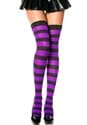 Black and Purple Striped Thigh Highs