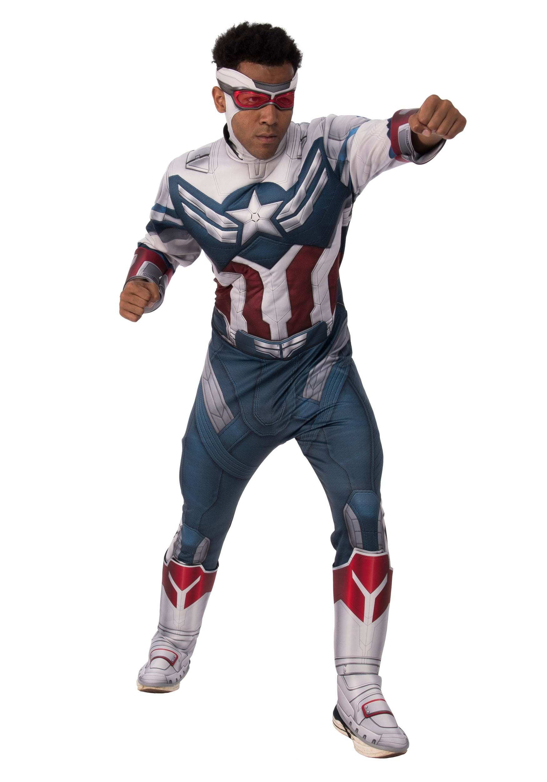 Men's Falcon And The Winter Soldier Deluxe Captain America Fancy Dress Costume