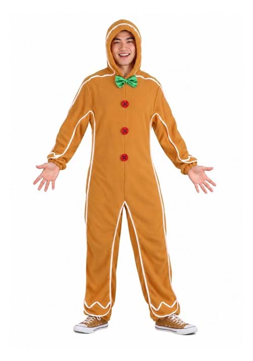 Gingerbread Man Onesie Adult Costume upd