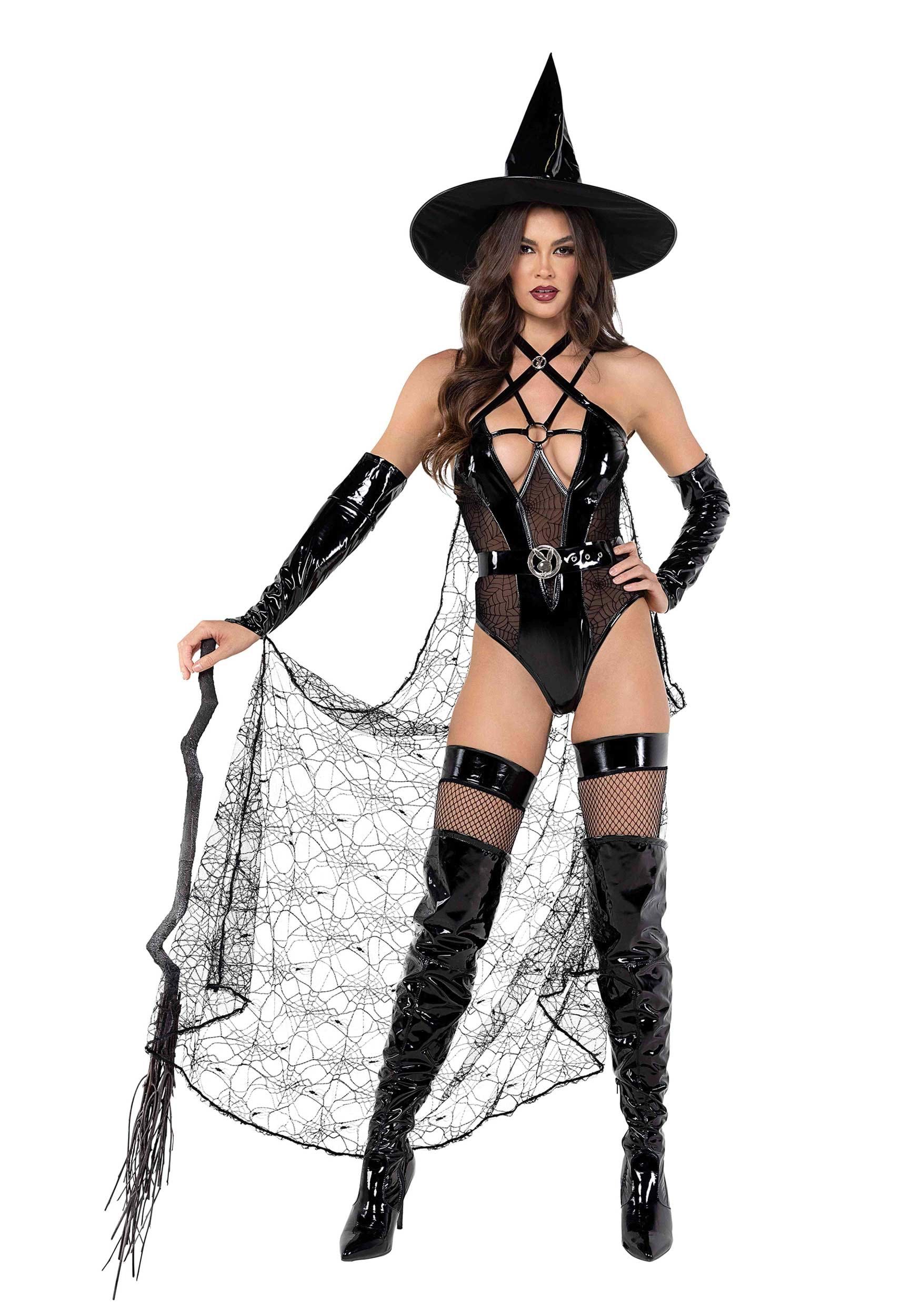 Women's Playboy Bunny Wicked Witch Fancy Dress Costume