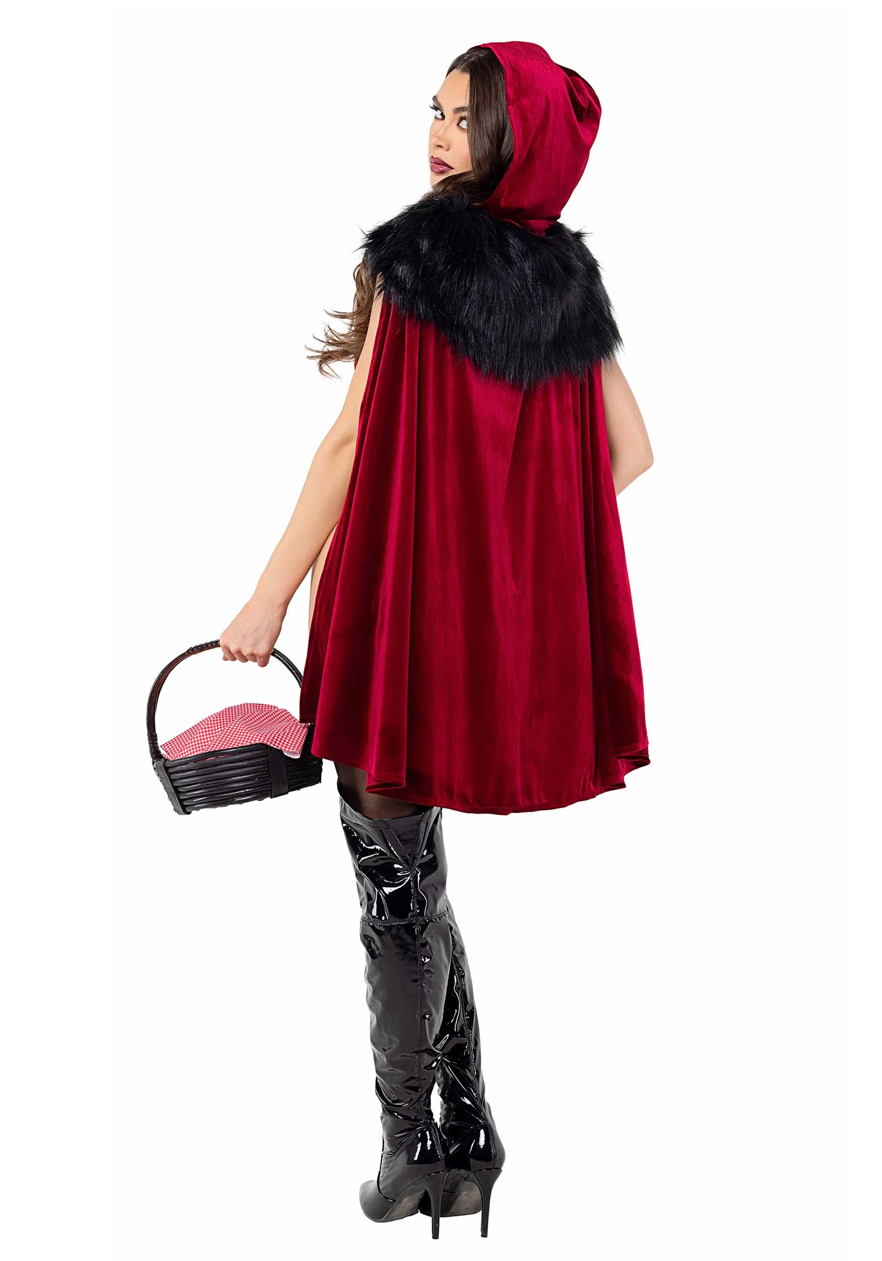 Women's Playboy Bunny Red Riding Hood Fancy Dress Costume