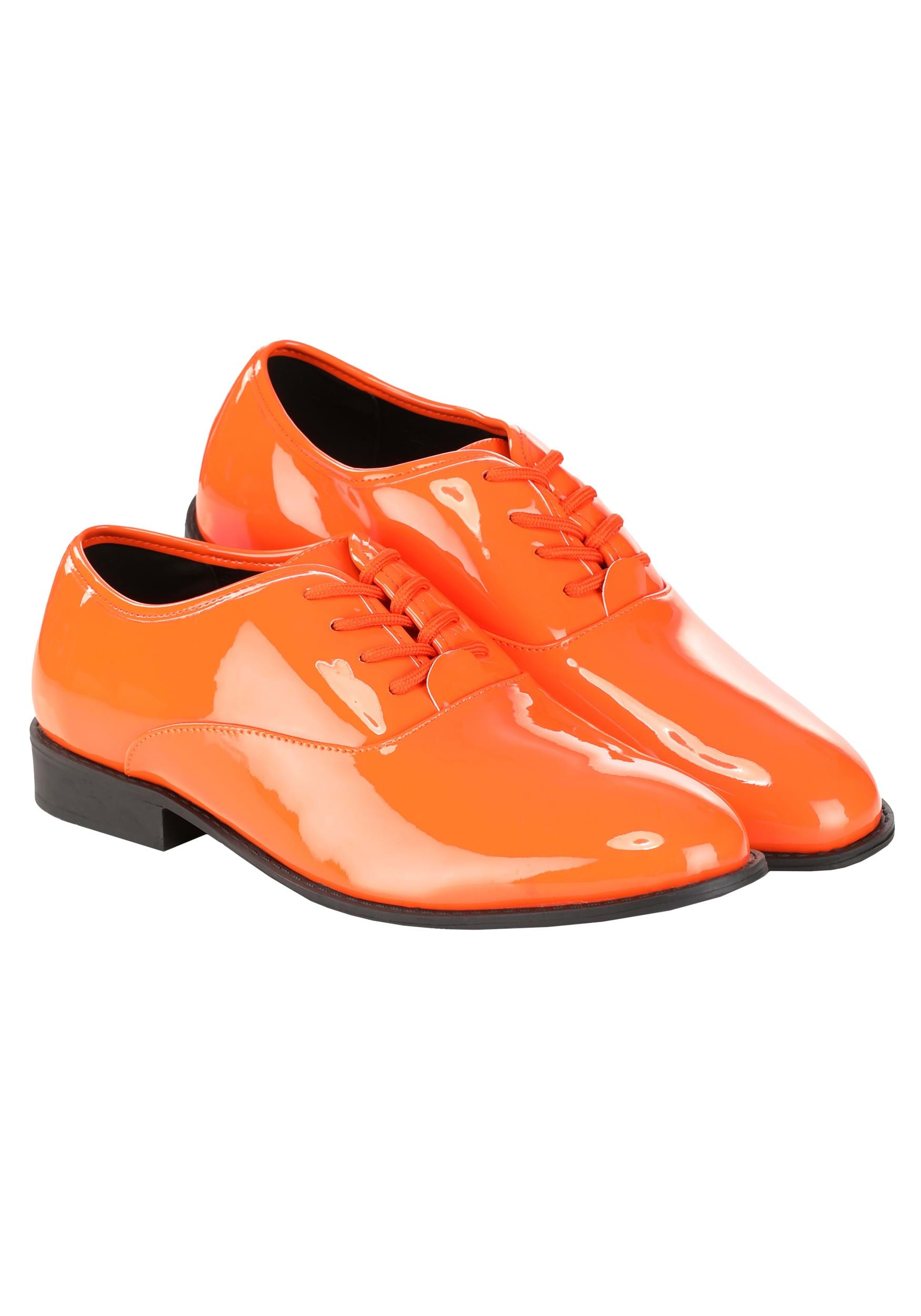 Shiny Orange Tuxedo Shoes