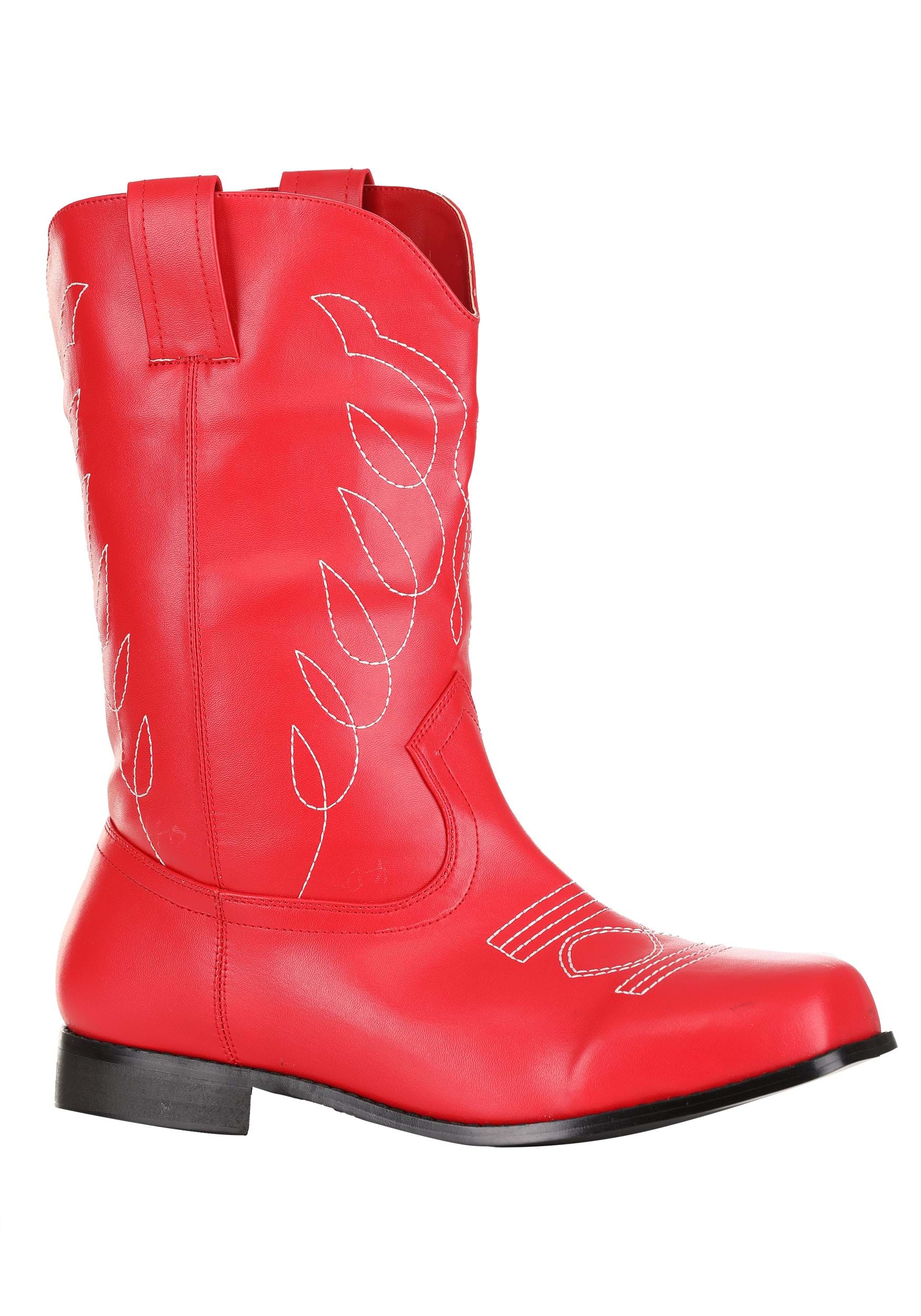 Women's Red Cowgirl Fancy Dress Costume Boots