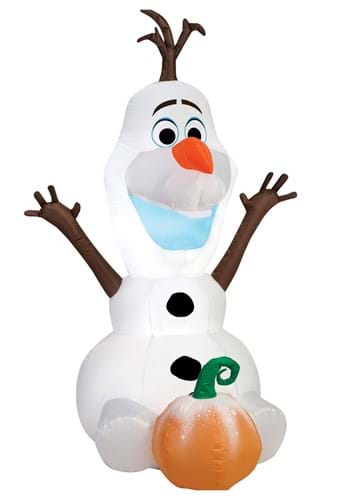 48" Airblown Sitting Olaf with Pumpkin