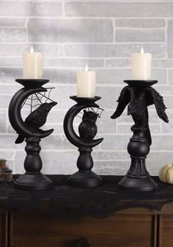 Set of 3 Matte Black Halloween Candleholders