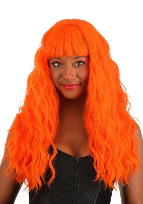 Fiery Orange Long Wavy Wig