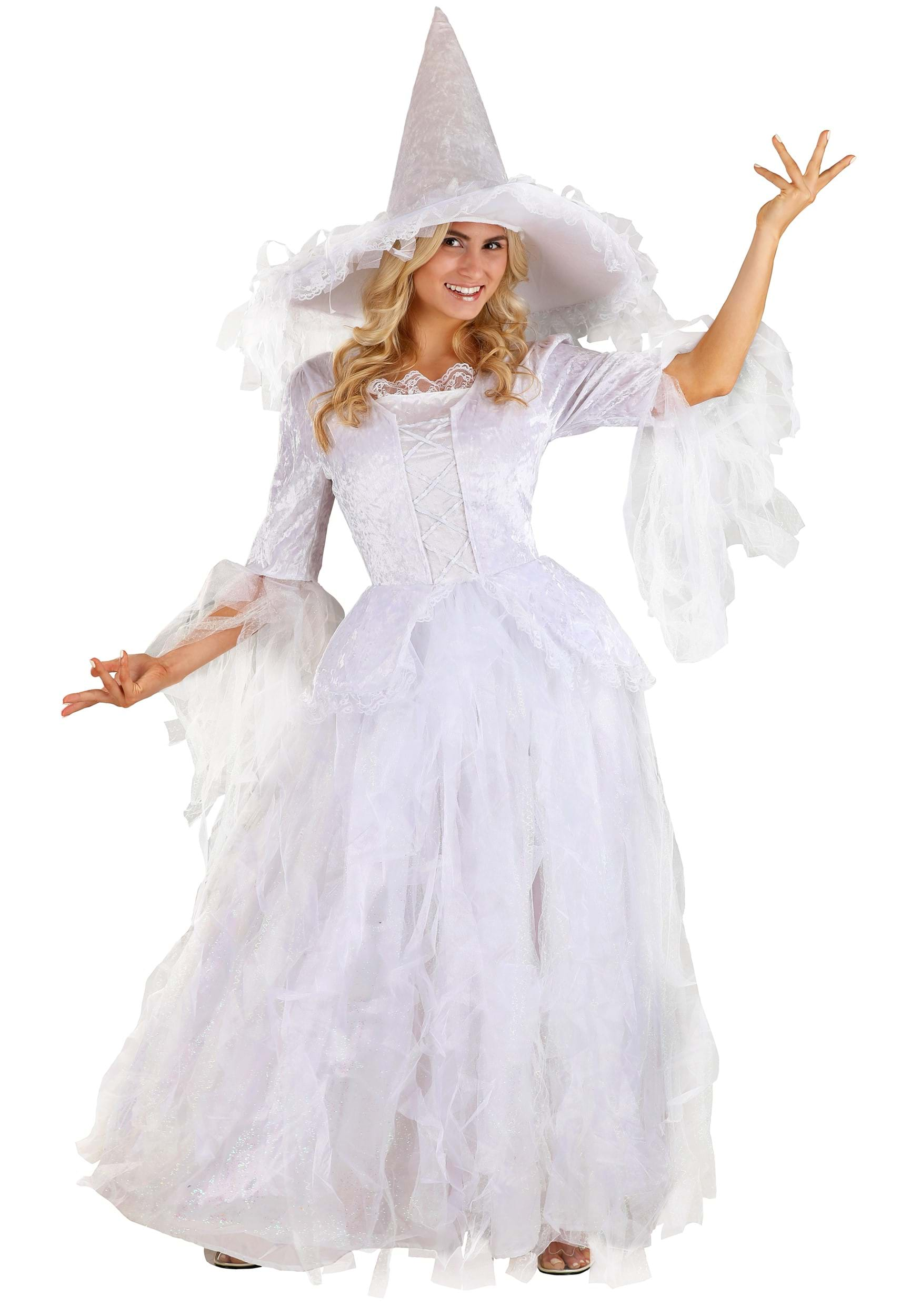 Women's White Witch Fancy Dress Costume