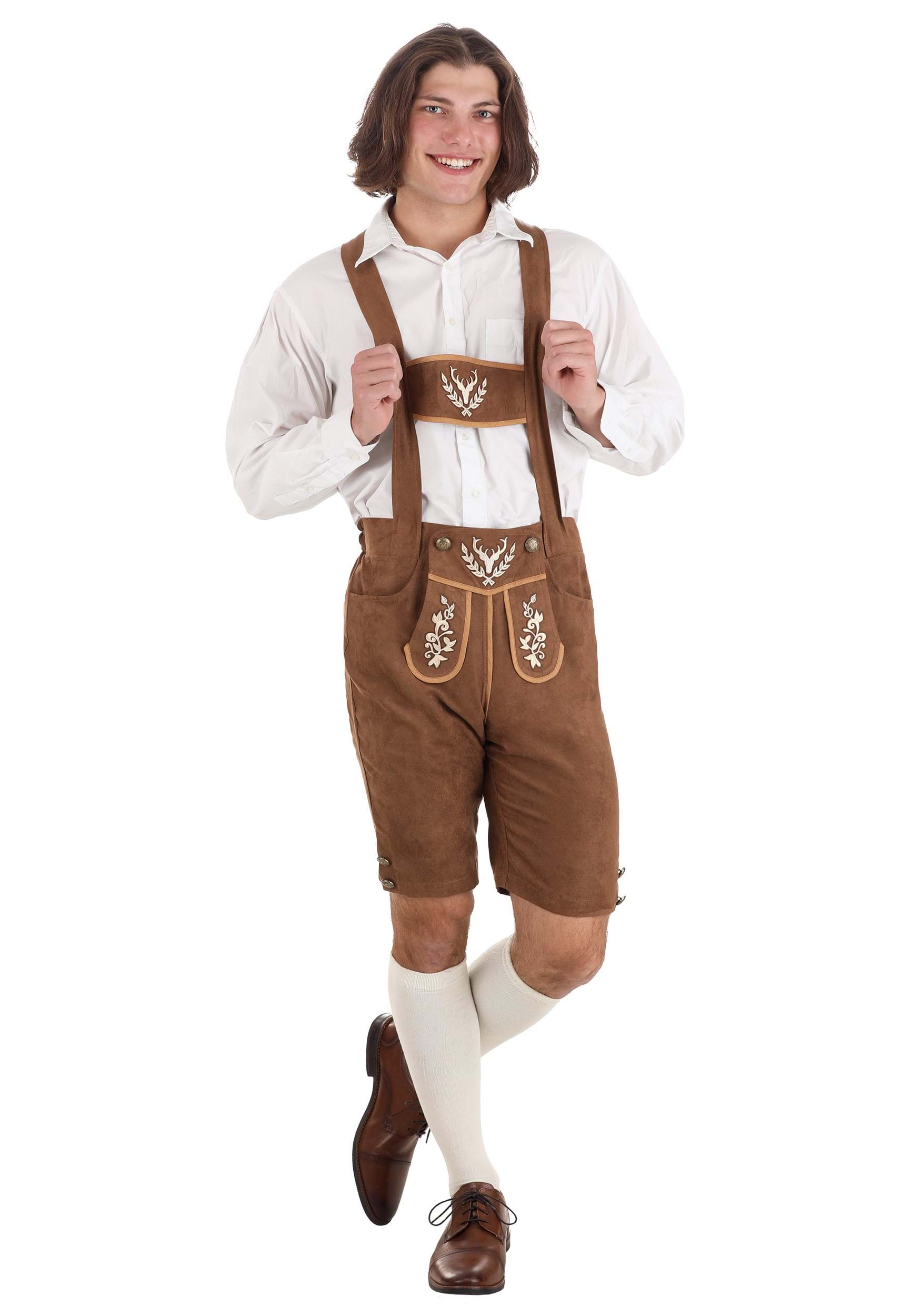 Men's Classic Lederhosen Oktoberfest Fancy Dress Costume