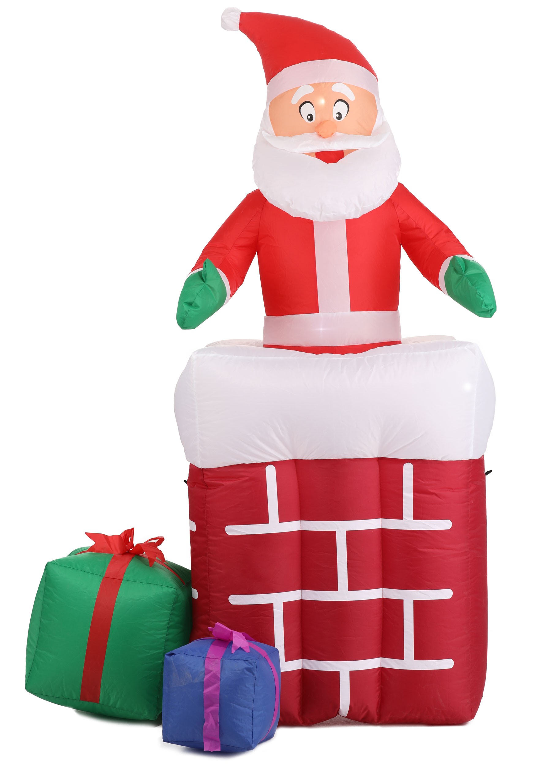 5ft Inflatable Santa in the Chimney Animated Holiday Decoration