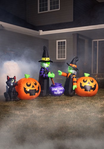 4 Foot Spooky Inflatable Halloween Witch Scene Decoration