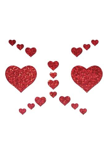 Pastease Red Crystal Heart Glitter Pasties Set