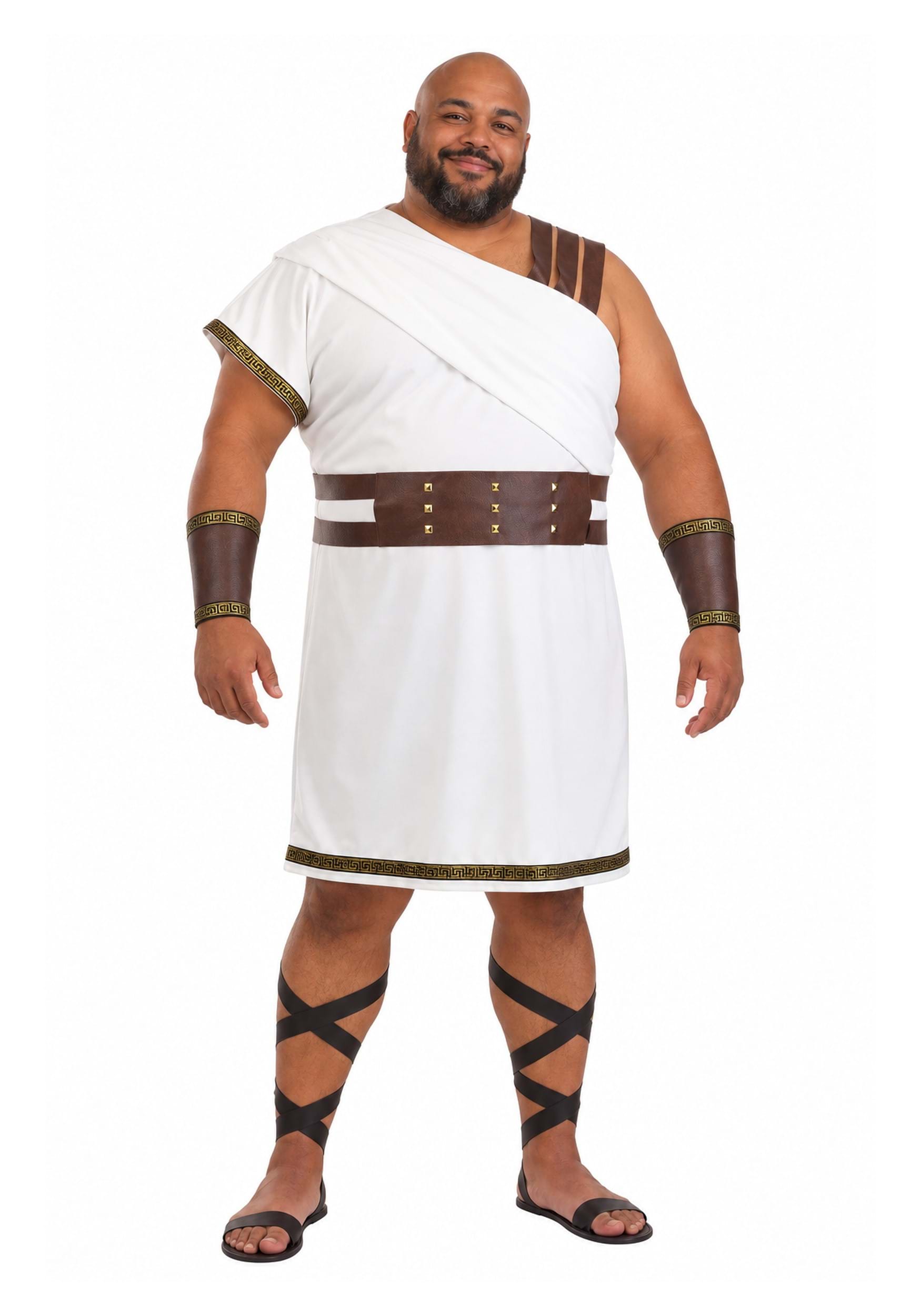Men's Plus Size Deluxe Greek Warrior Fancy Dress Costume | Historical Fancy Dress Costumes