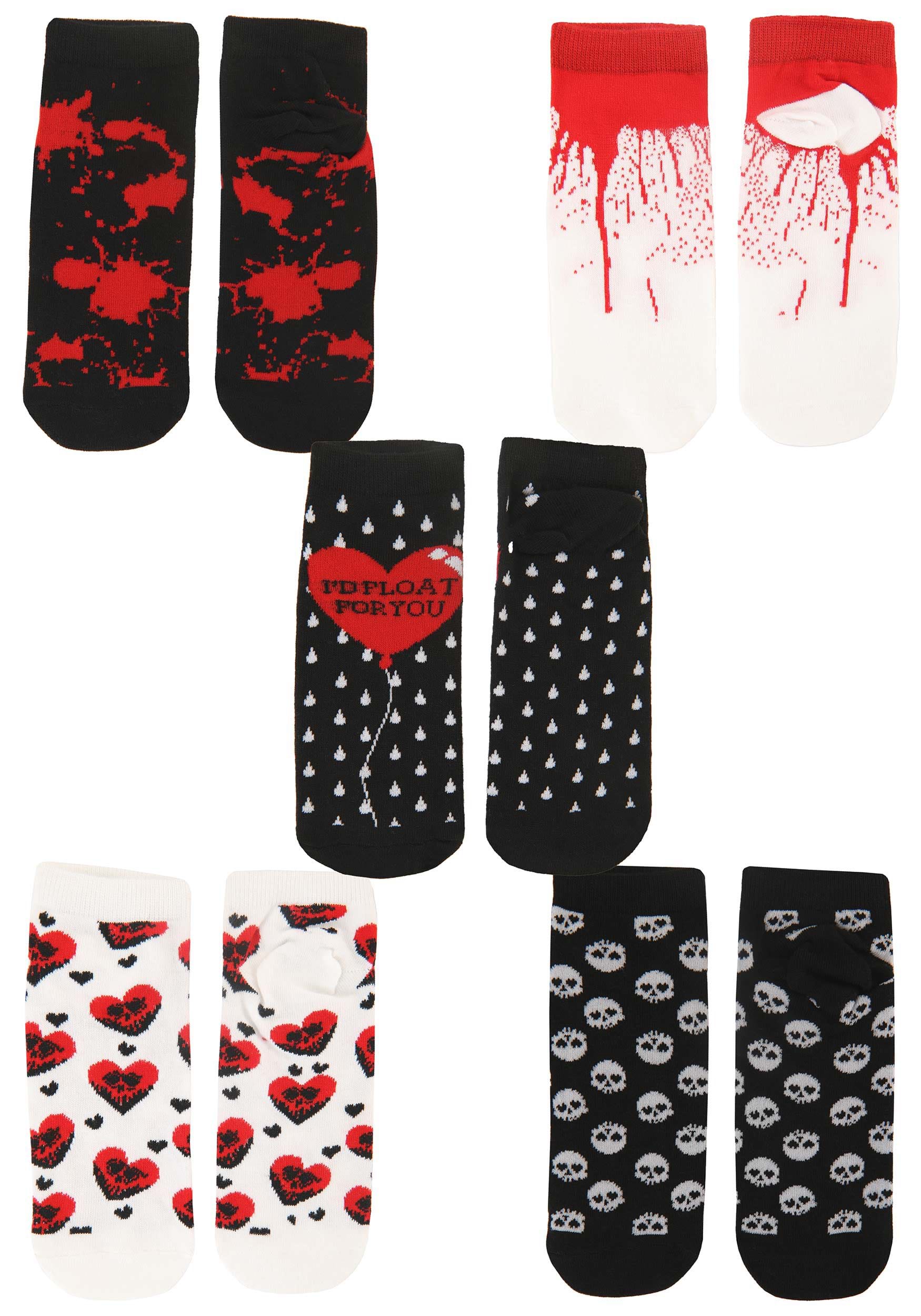 Goth Pack Of 5 Valentine's Day Socks , Holiday Socks