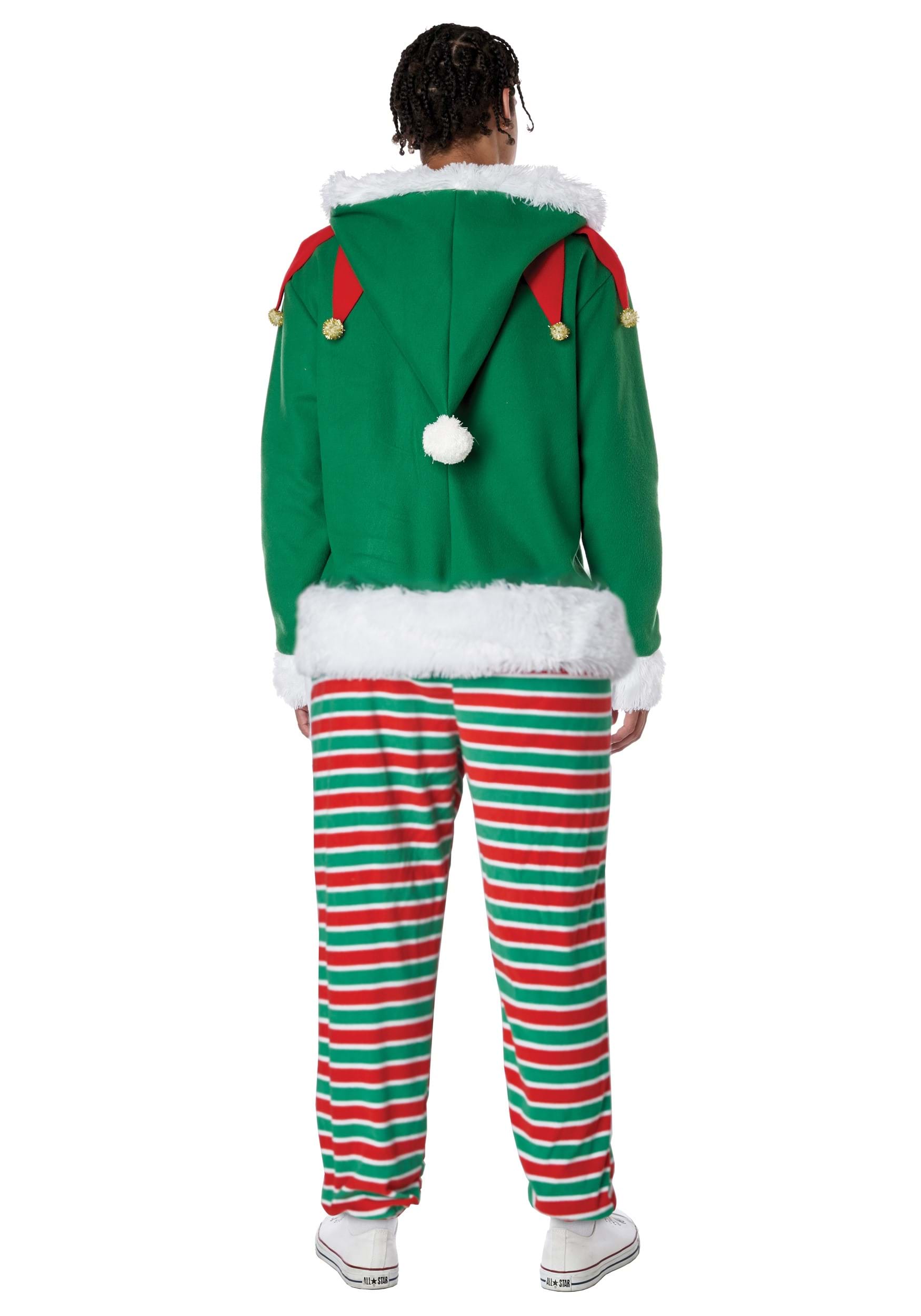 Adult Elf Jumpsuit Fancy Dress Costume