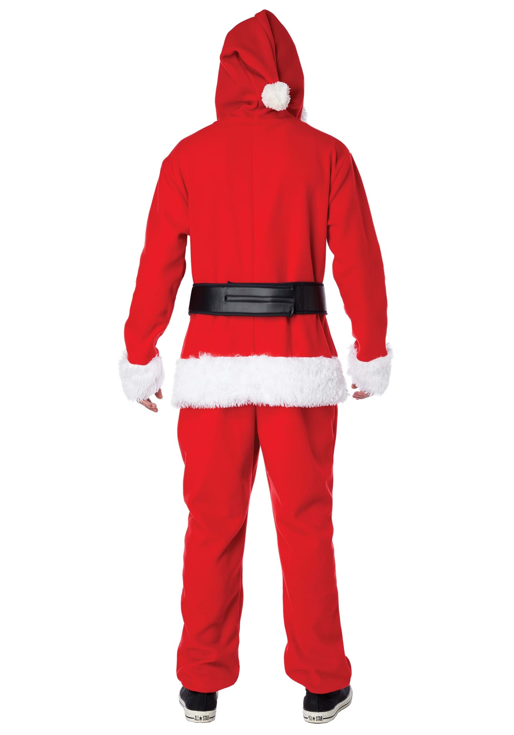 Adult Santa's Red Jumpsuit Fancy Dress Costume