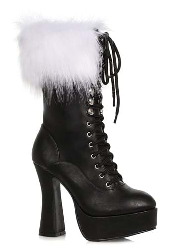 Womens Platform Lace Up Santa Boots