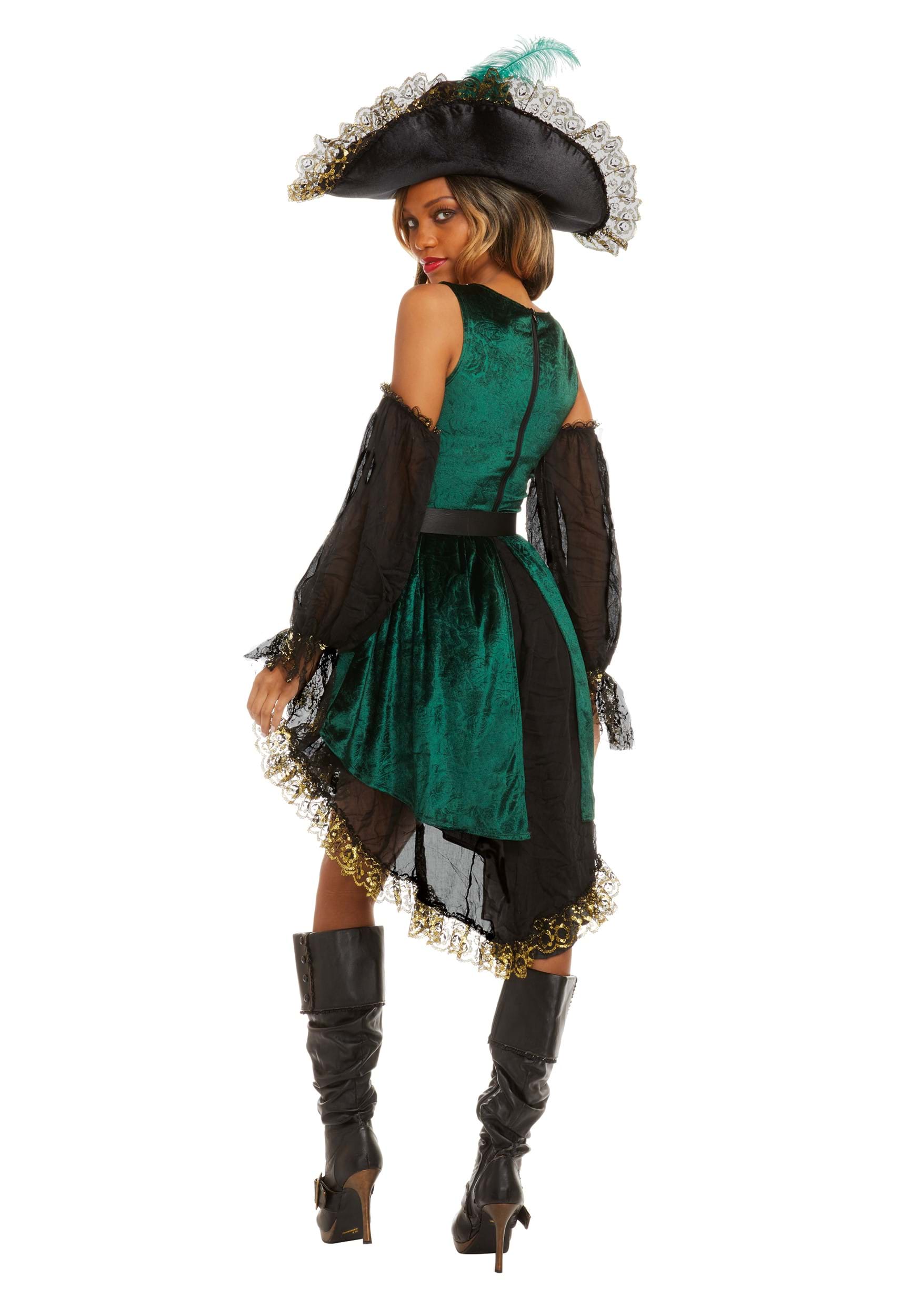 Emerald Pirate Women's Fancy Dress Costume