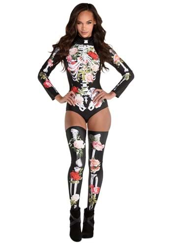 Womens Floral Skeleton Costume