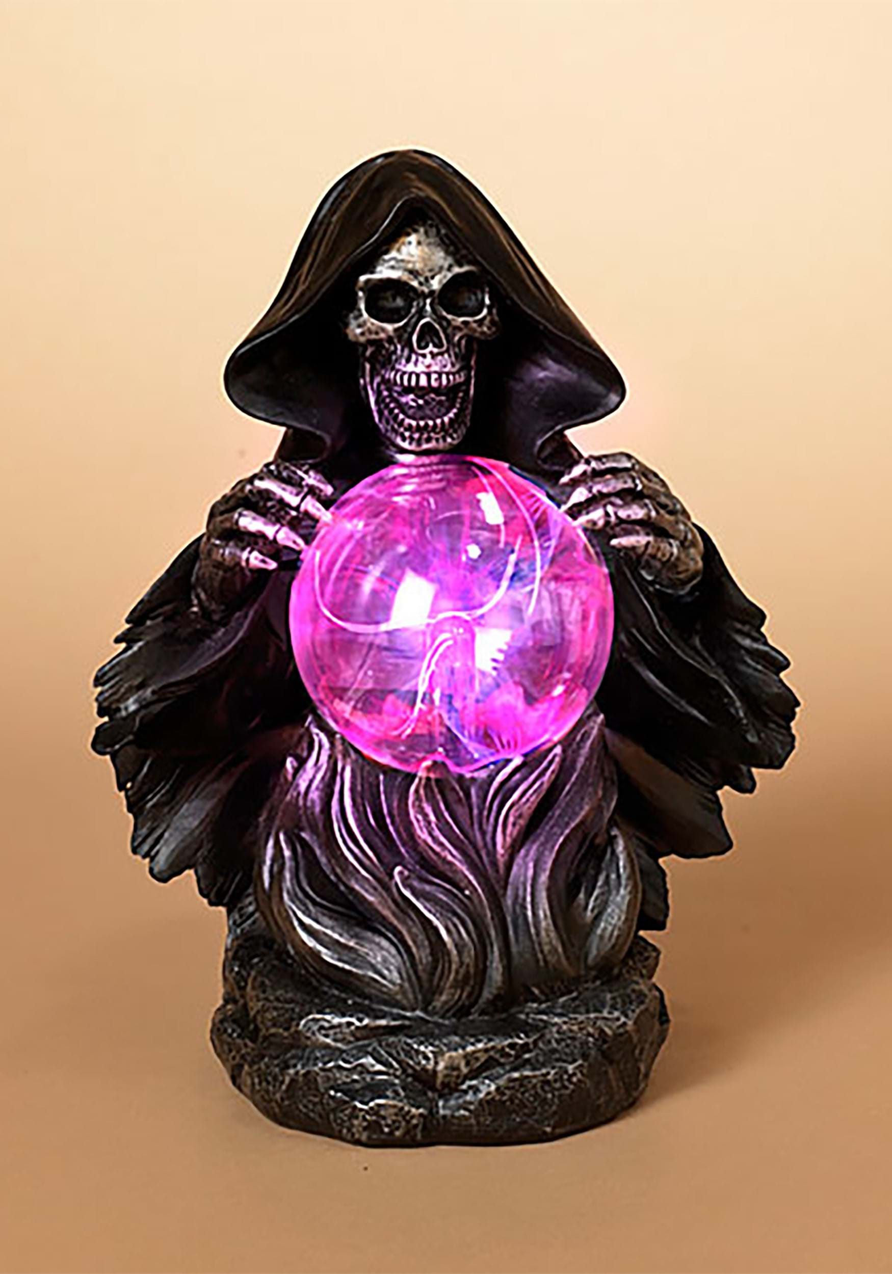 9 Grim Reaper With Static Lighted Magic Ball Prop , Table Decorations