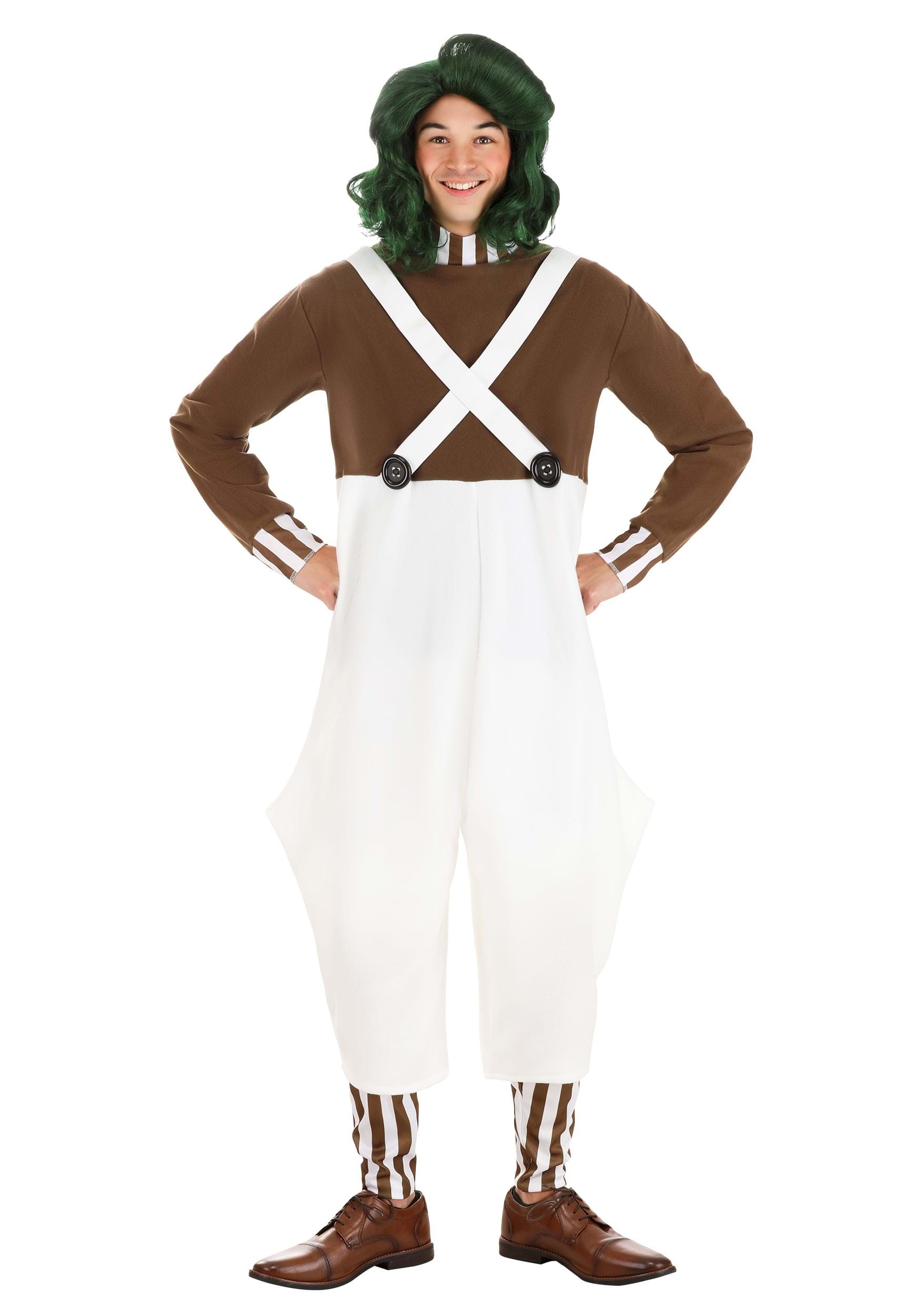 Photos - Fancy Dress Fancy FUN Costumes Adult Willy Wonka Oompa Loompa  Dress Costume Brown/White 