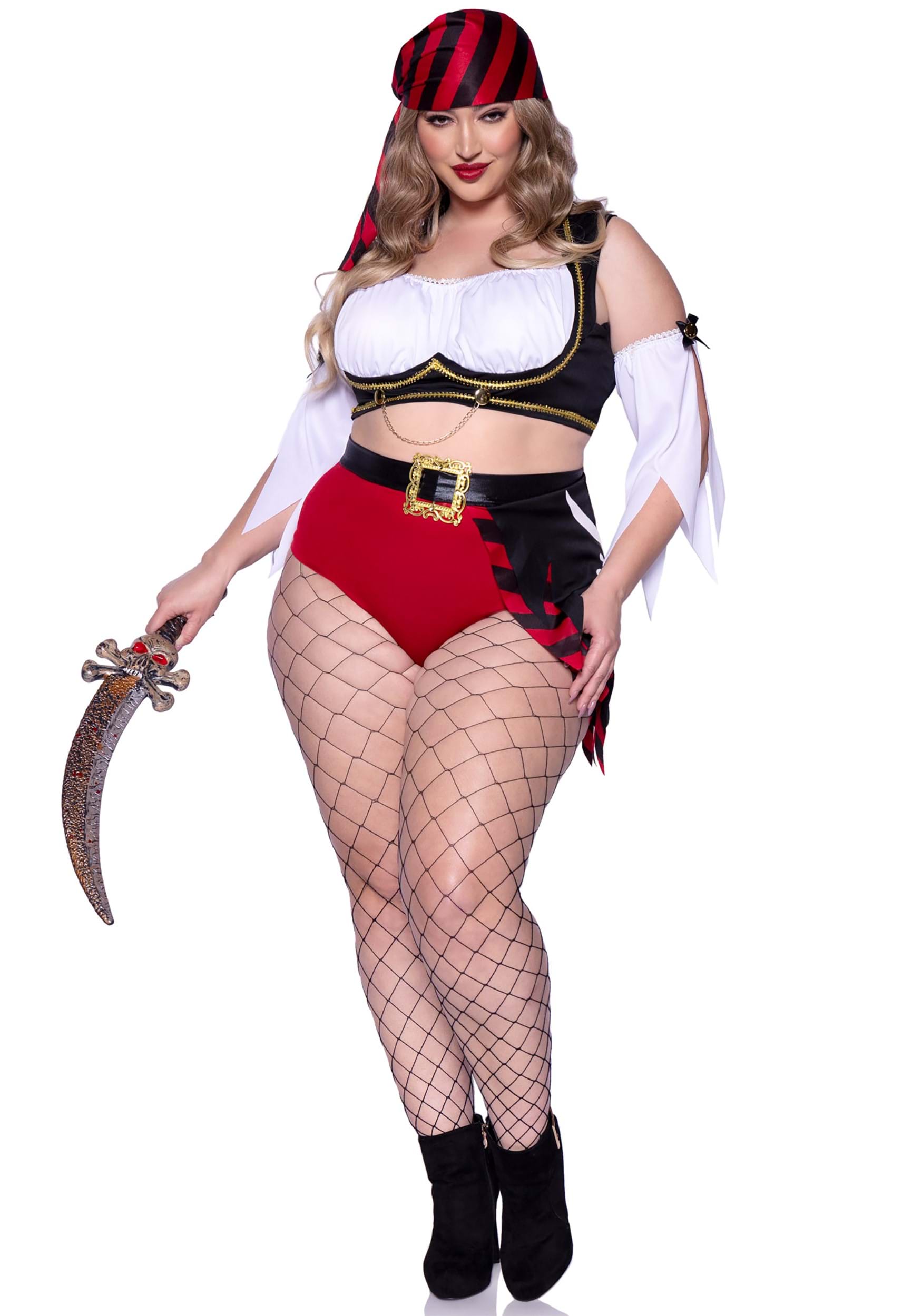 Women's Plus Sexy Wicked Pirate Wench Fancy Dress Costume